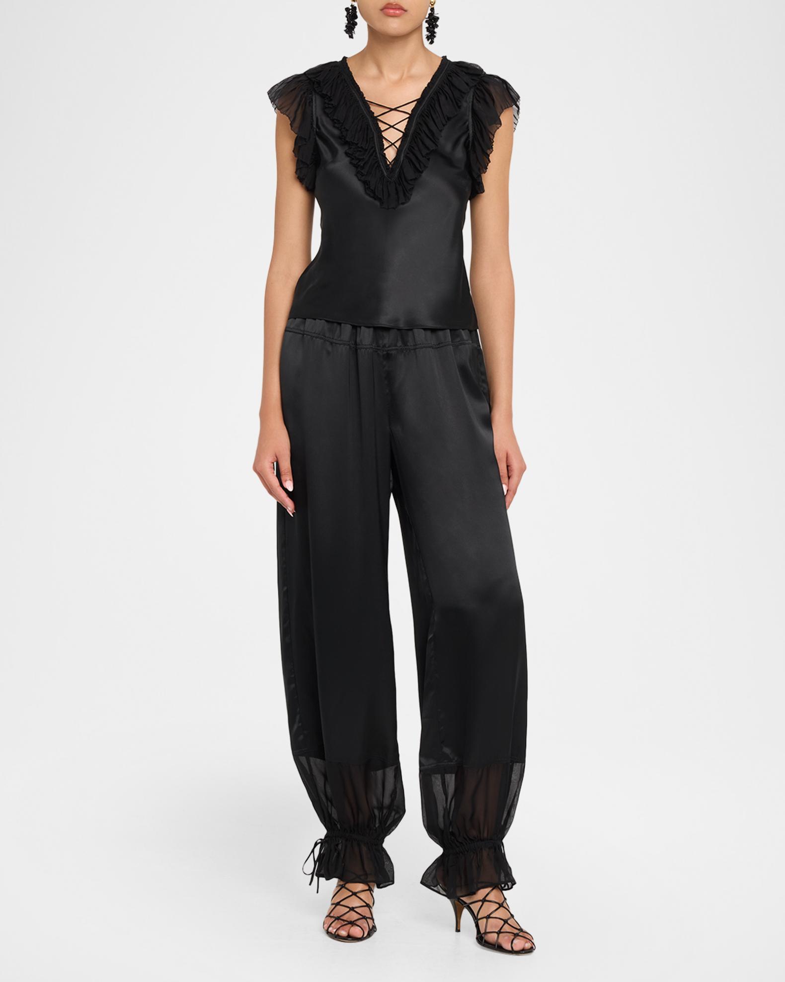 Ulla Johnson Ilyana Silk Ruffle Blouse | Neiman Marcus