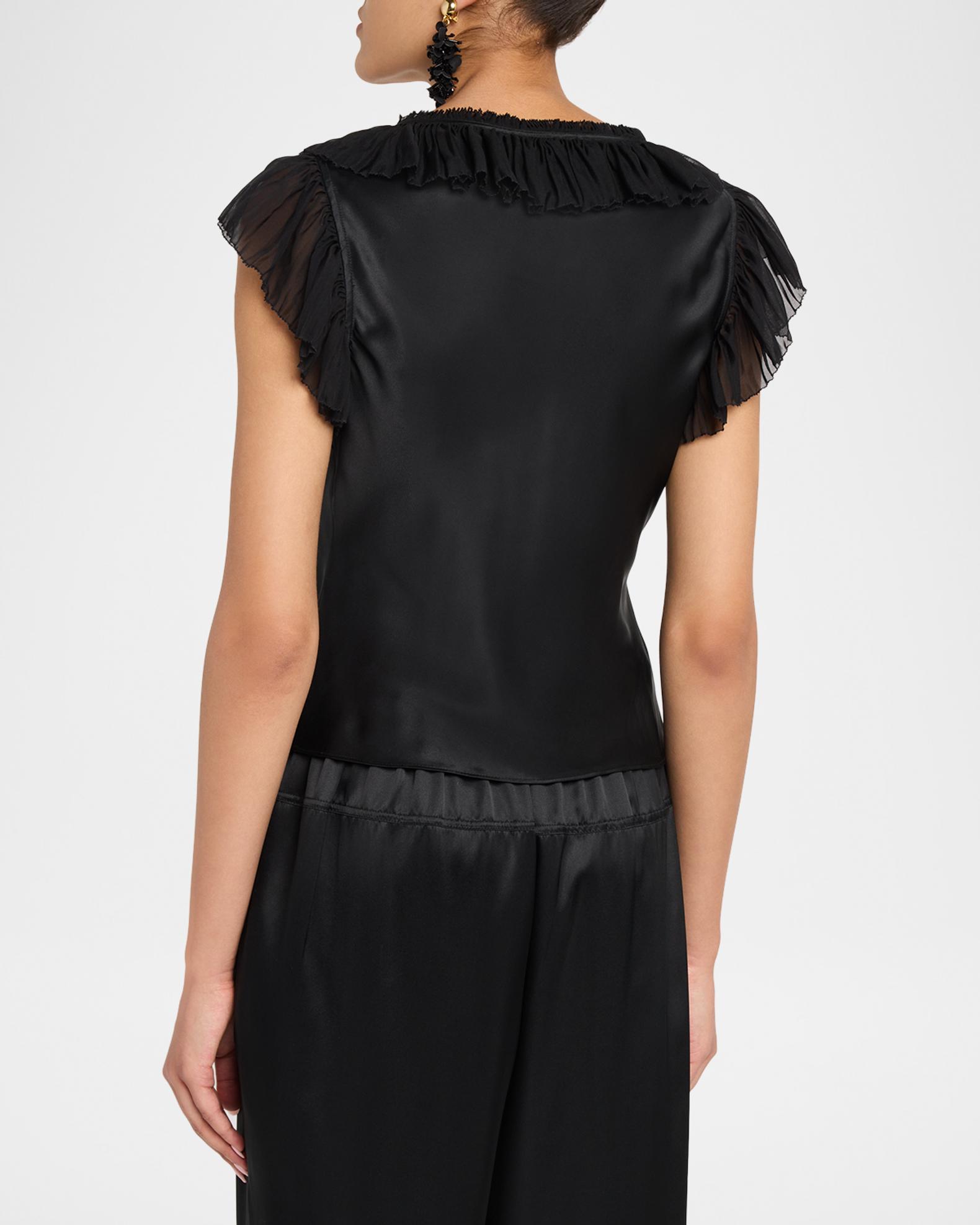 Ulla Johnson Ilyana Silk Ruffle Blouse | Neiman Marcus