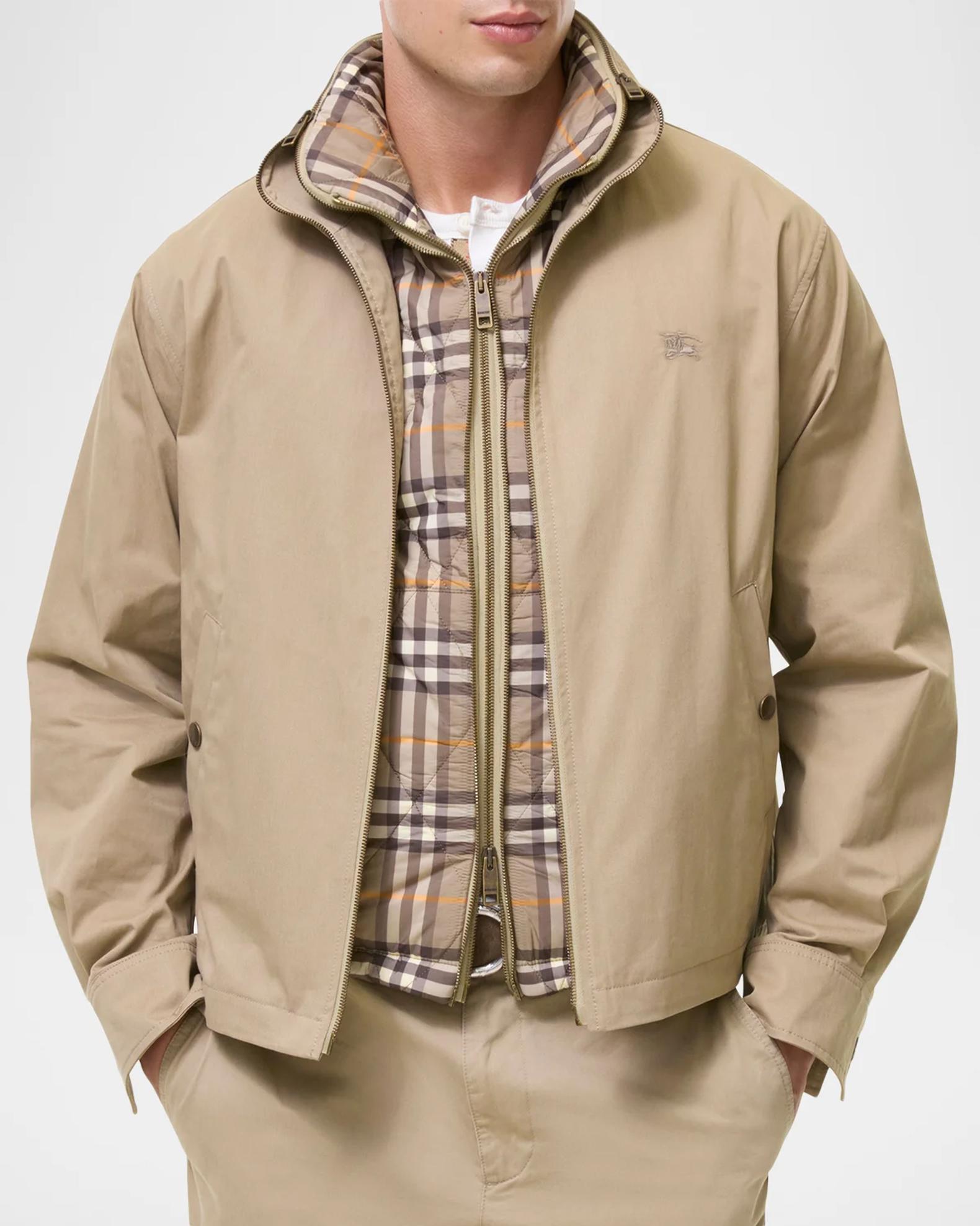 Burberry Men's Cotton Twill Jacket with Gilet | Neiman Marcus