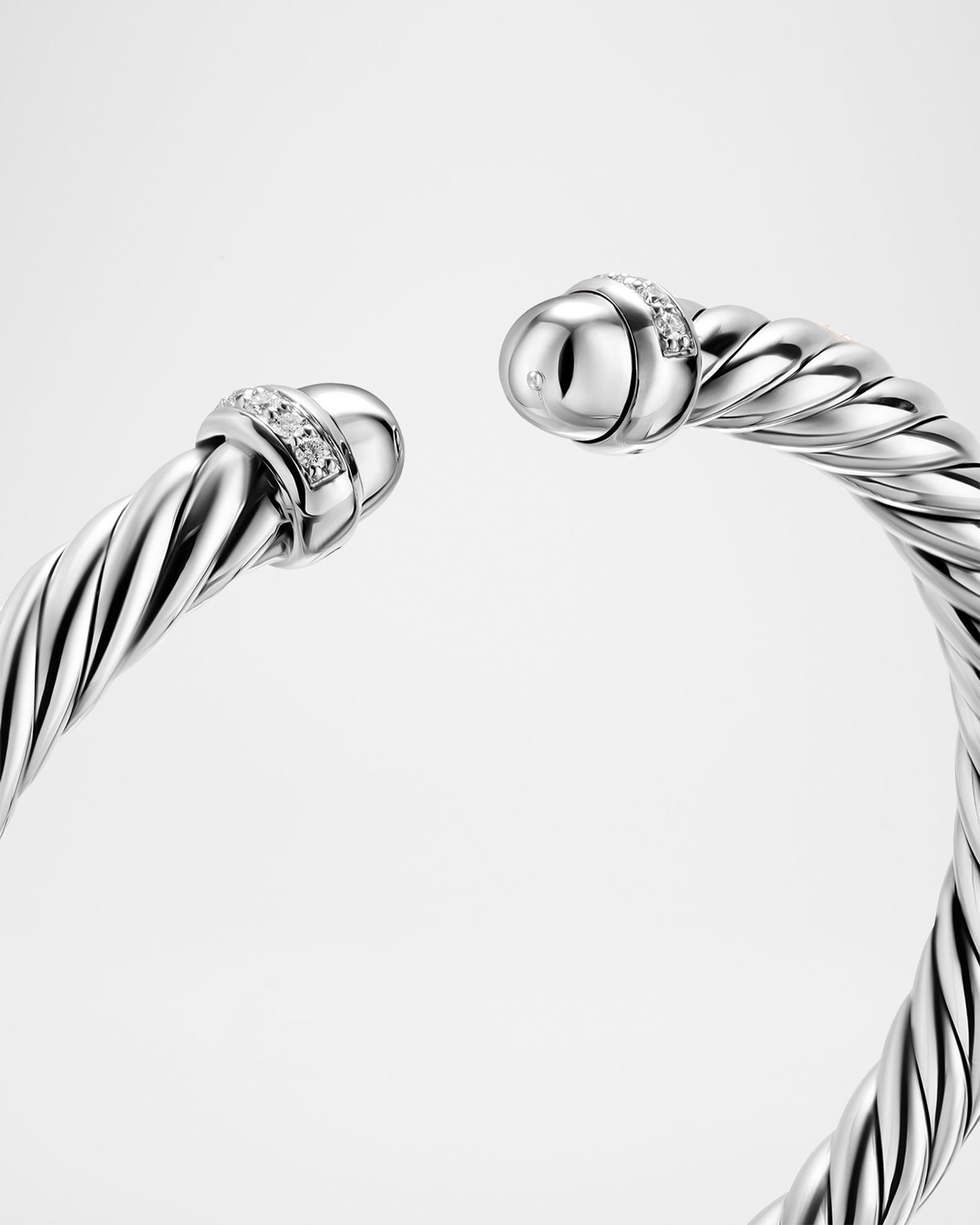 David Yurman Cable Flex Bracelet with Diamonds in Silver, 6mm | Neiman ...