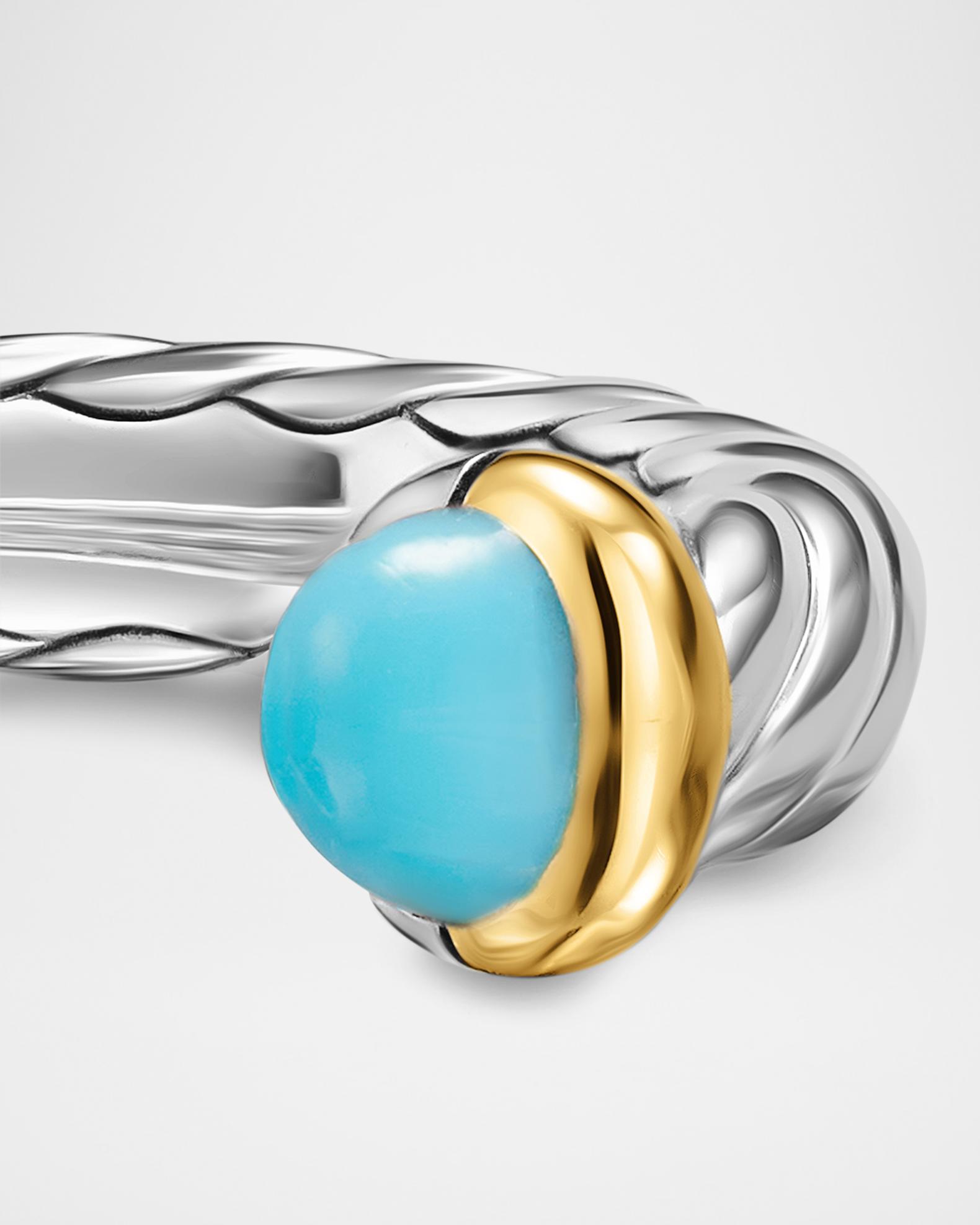 David Yurman Cable Flex Open Ring in Silver and 14K Gold, 3.4mm