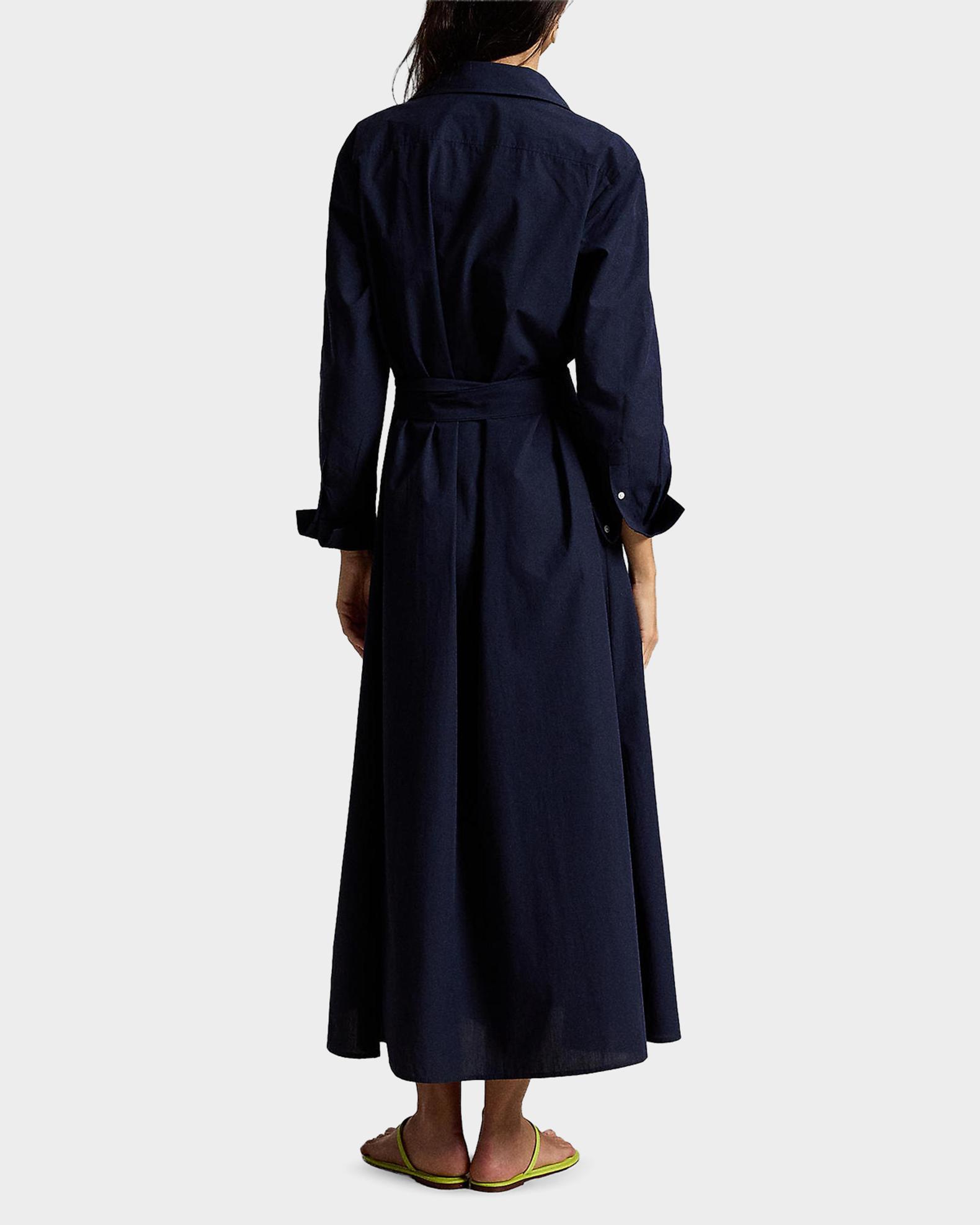 Polo Ralph Lauren Pleated Cotton Canvas Midi Shirtdress | Neiman