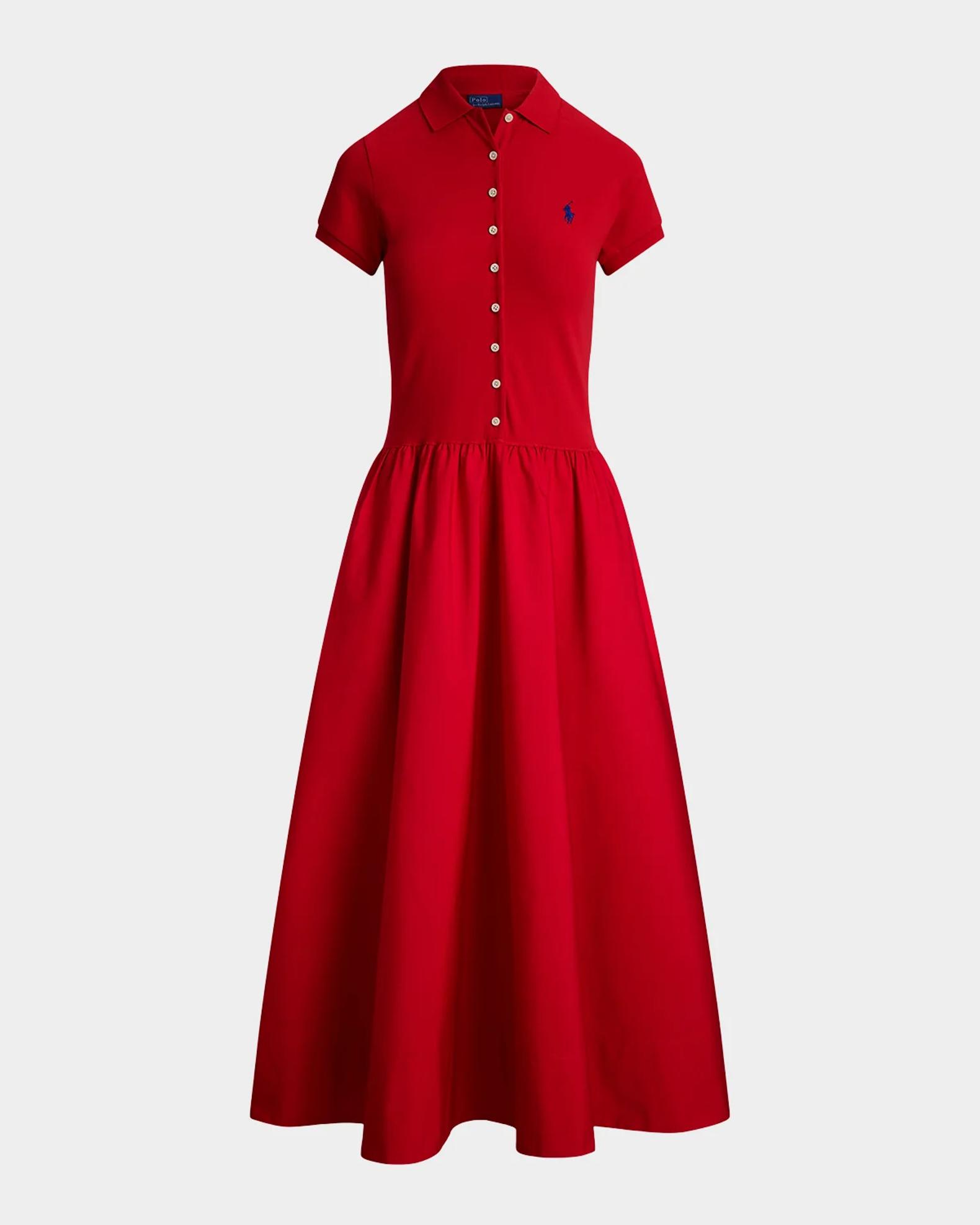 Polo Ralph Lauren Hybrid Mesh Polo-Bodice Midi Dress | Neiman Marcus