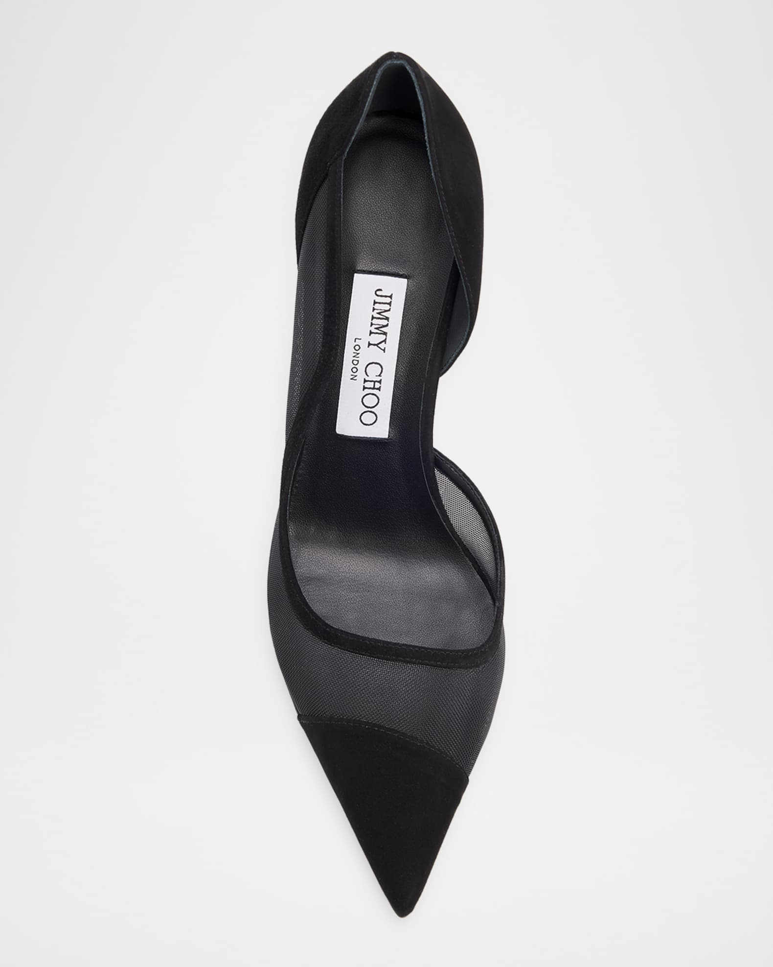 Jimmy Choo Brigitte 100mm Mesh & Suede d'Orsay Pumps | Neiman Marcus