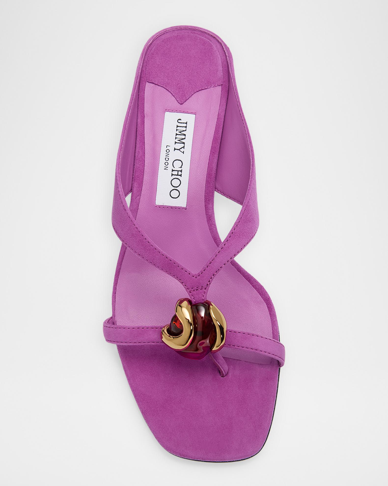 Jimmy Choo Emeri Stone 35mm Suede Sandals | Neiman Marcus