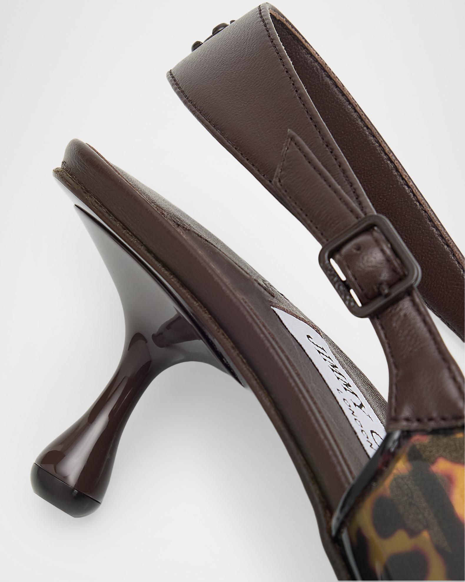 Jimmy Choo Amel 50mm Tortoiseshell TPU & Leather Slingback Pumps ...