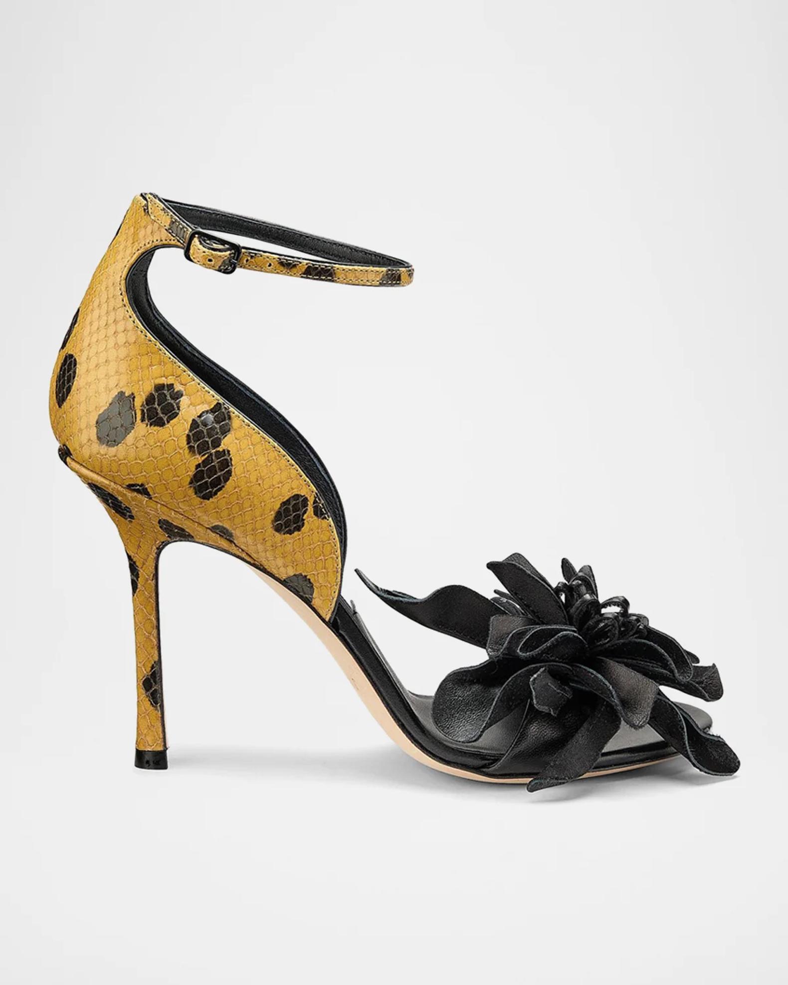 Jimmy Choo Coko 100MM Elaphe Sandals | Neiman Marcus