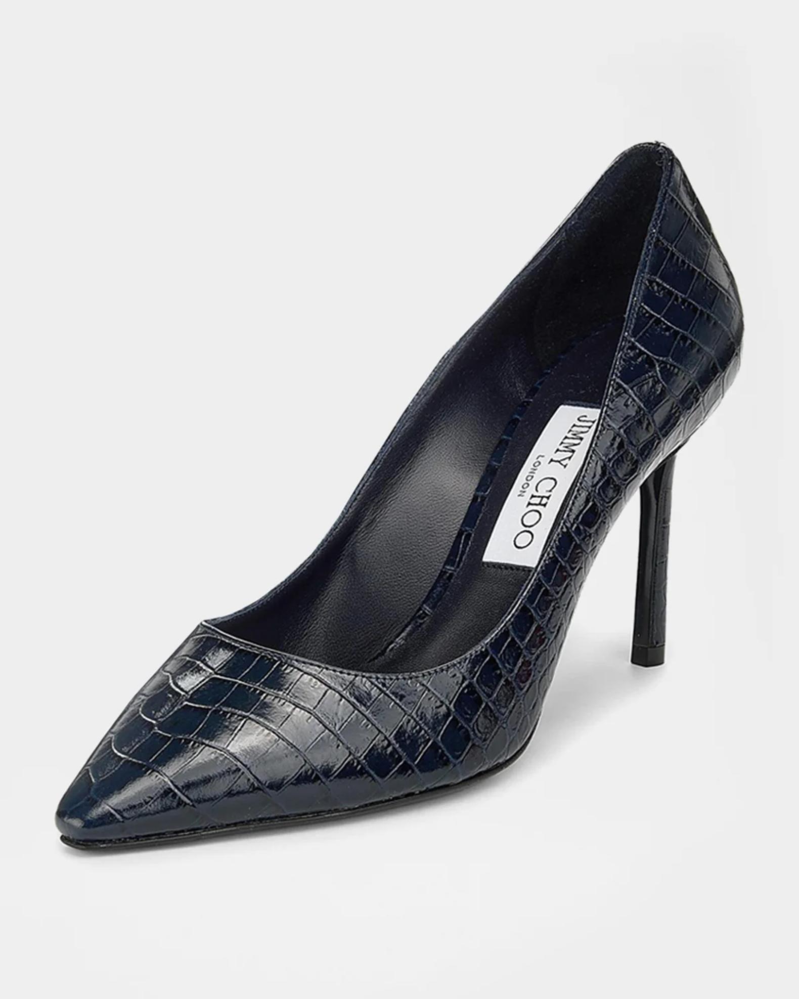Jimmy Choo Romy 85MM Croc-Embossed Leather Pumps | Neiman Marcus