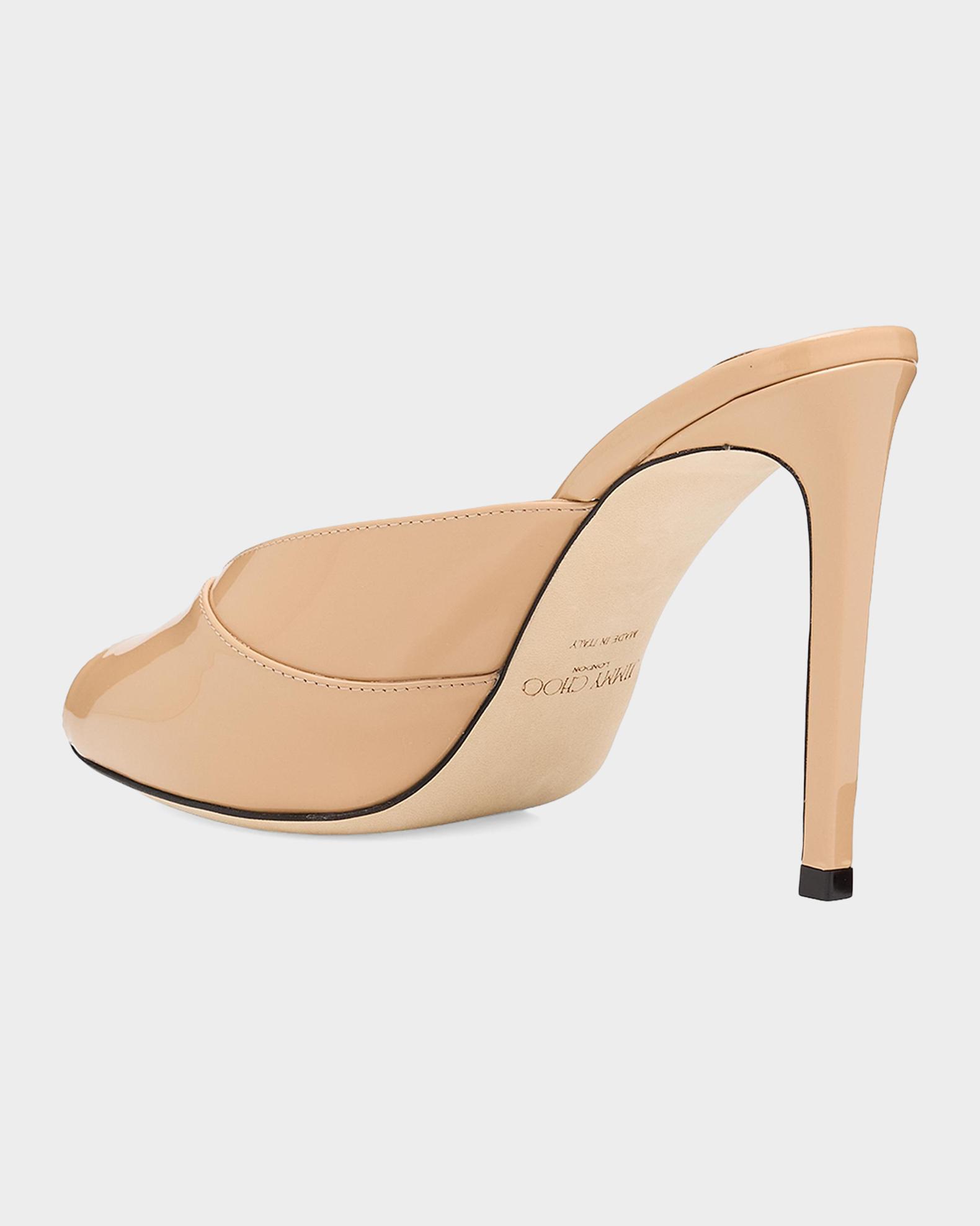 Jimmy Choo Brigitte 100MM Patent Leather Mules | Neiman Marcus