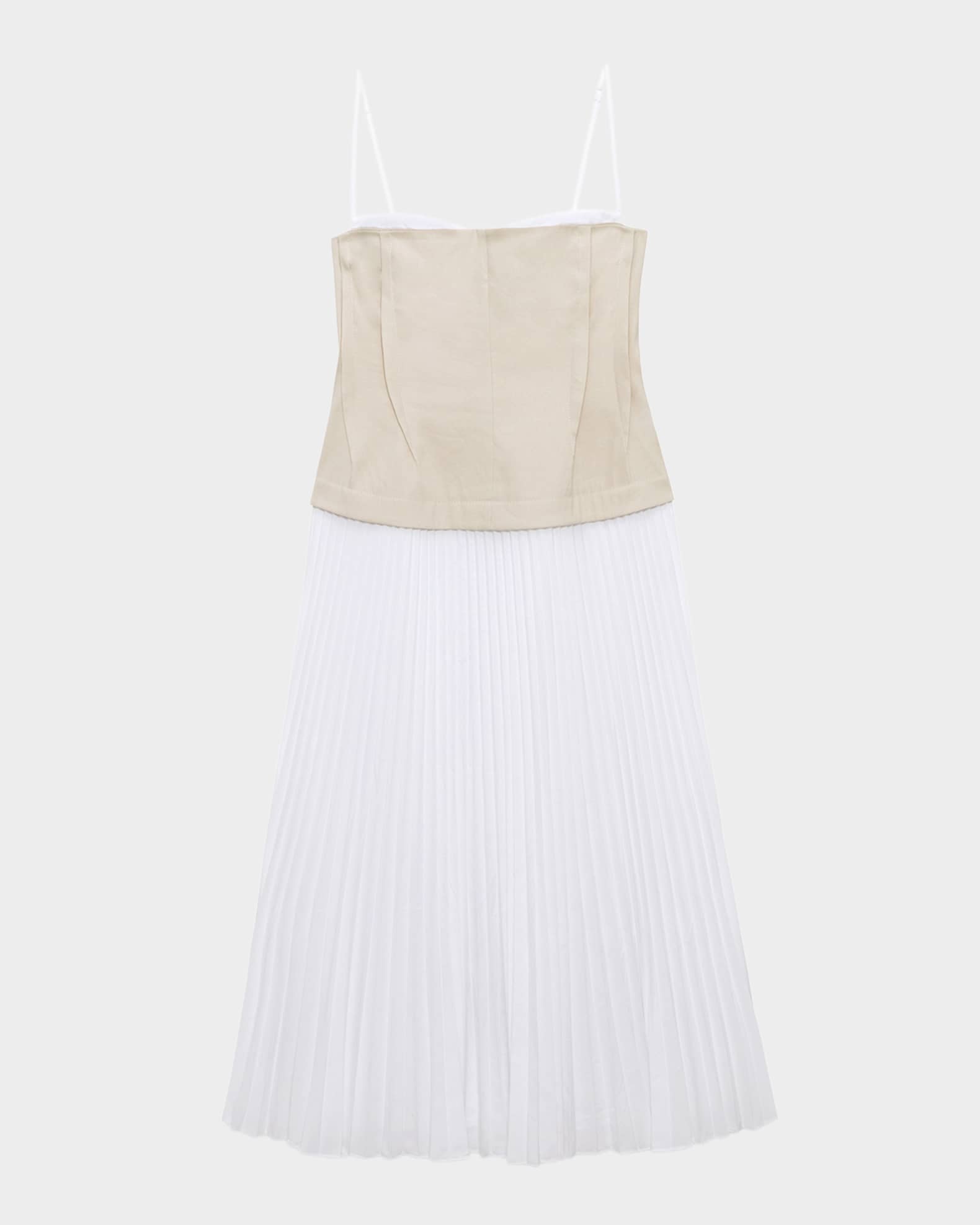 dion lee pink net pleat dress Mill Women's dress with a pleated skirt, Parisienne - Red