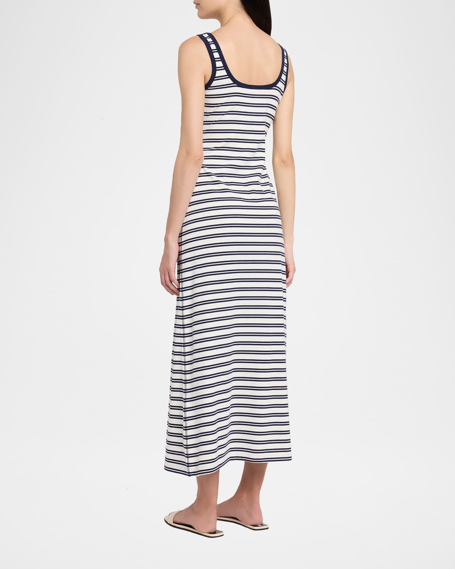 striped cotton jersey dress Cotton Jersey Mini Dress - White/Blue/Striped