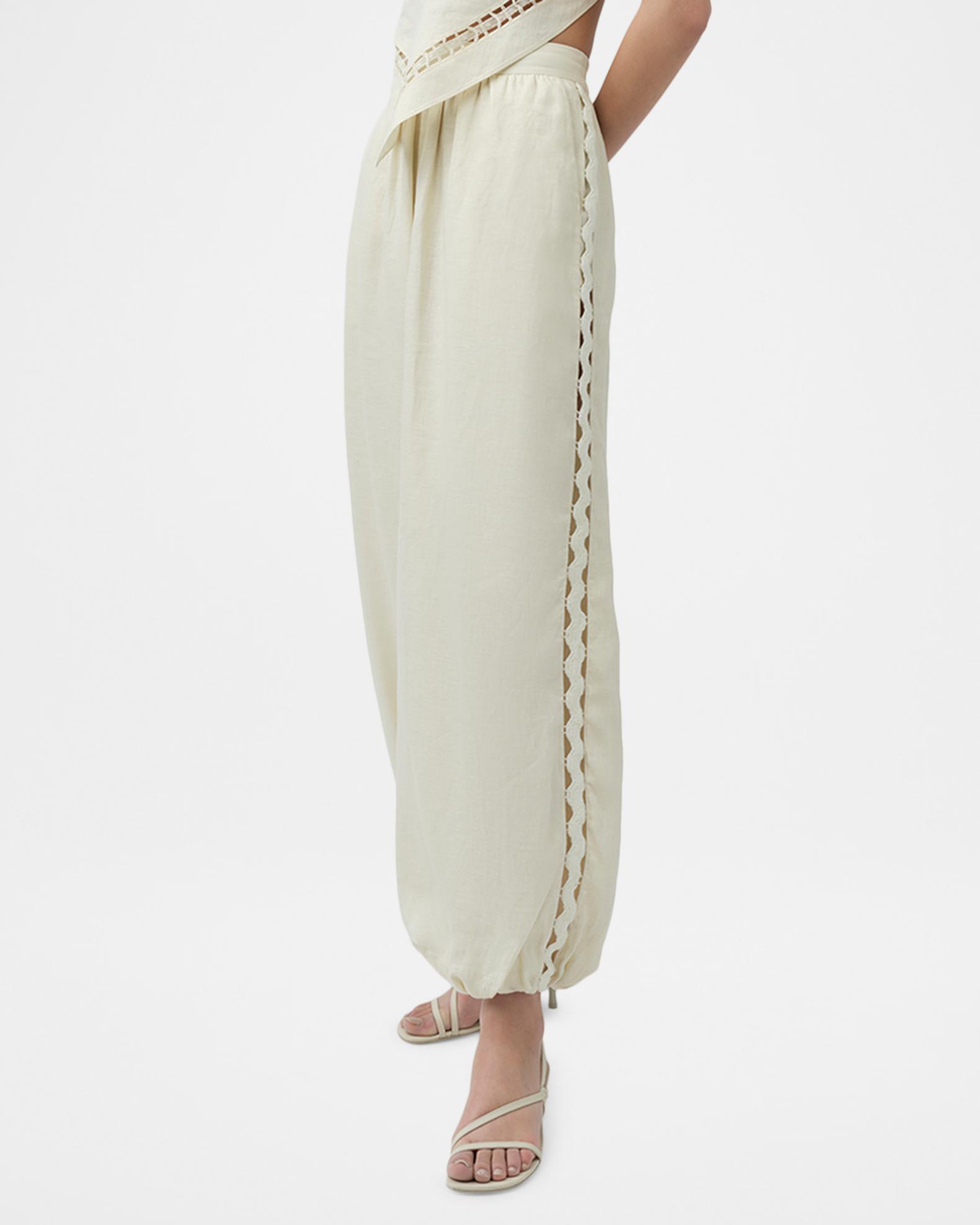 SIMKHAI Selah Linen Lace Balloon Pants | Neiman Marcus