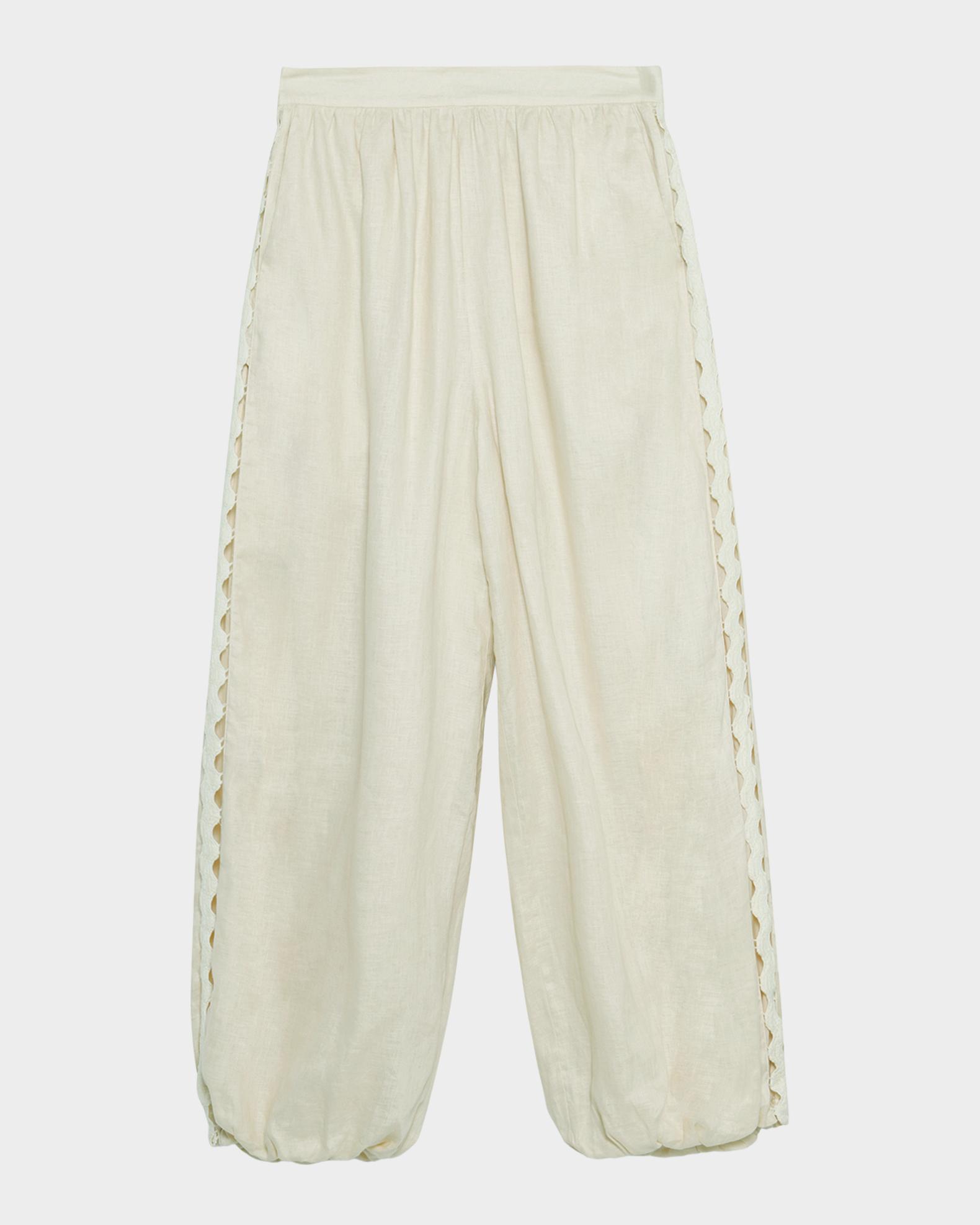 SIMKHAI Selah Linen Lace Balloon Pants | Neiman Marcus