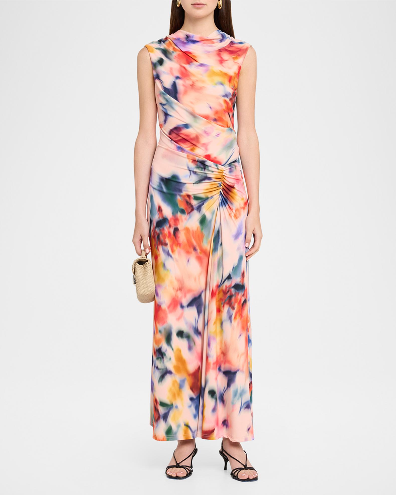 simkhai shanelle draped jersey midi dress Women's Acacia - Multi - Size S Carnival Outfit