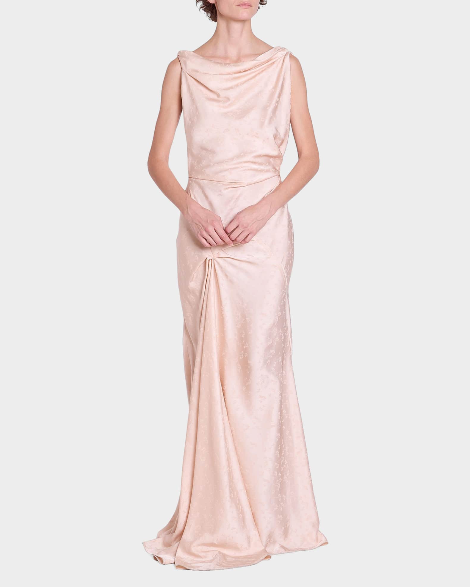 jacquard floral asymmetrical long dress Jacquard Floral Asymmetrical Long Dress