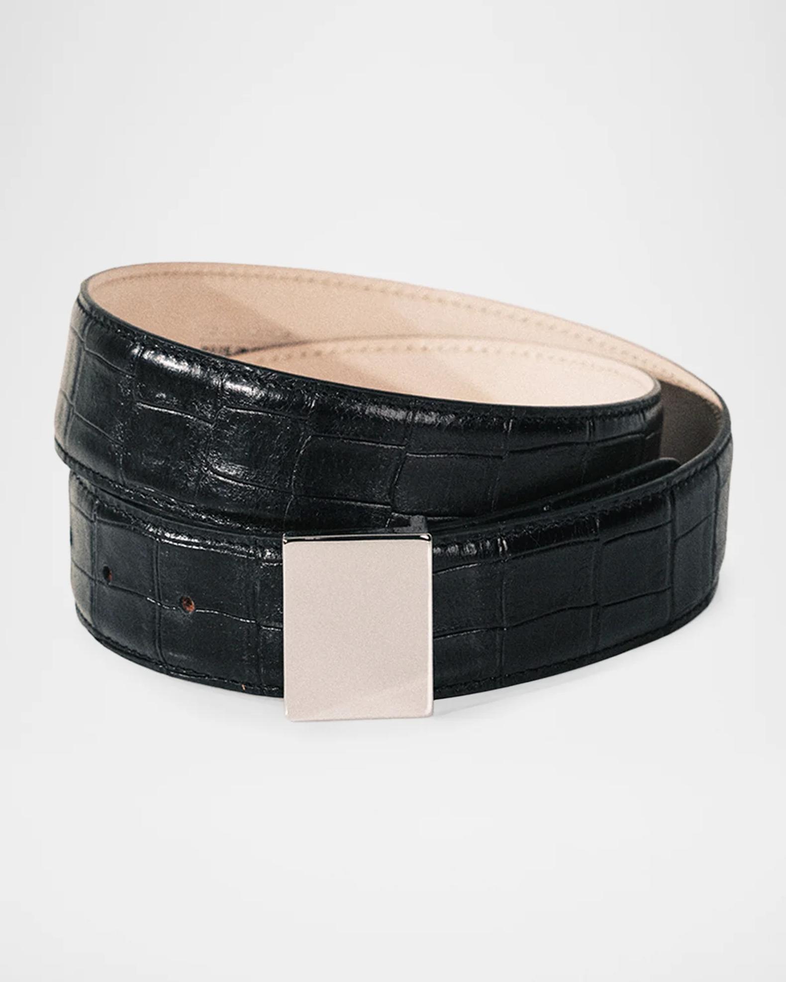 Déhanche Brandt Alligator-Embossed Leather Belt | Neiman Marcus