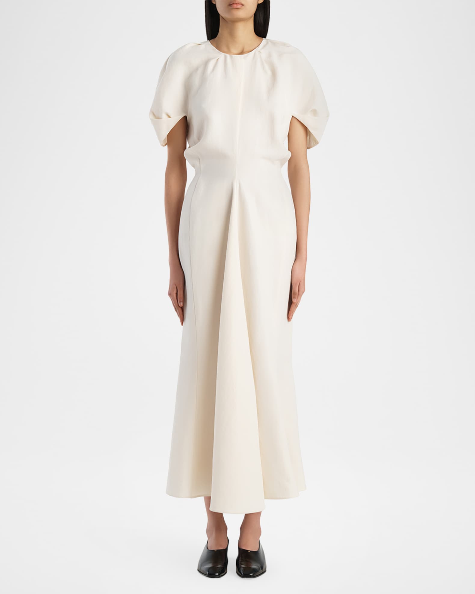 neiman marcus linen dress Farm Rio Off-White Linen-Blend Flower Maxi Dress