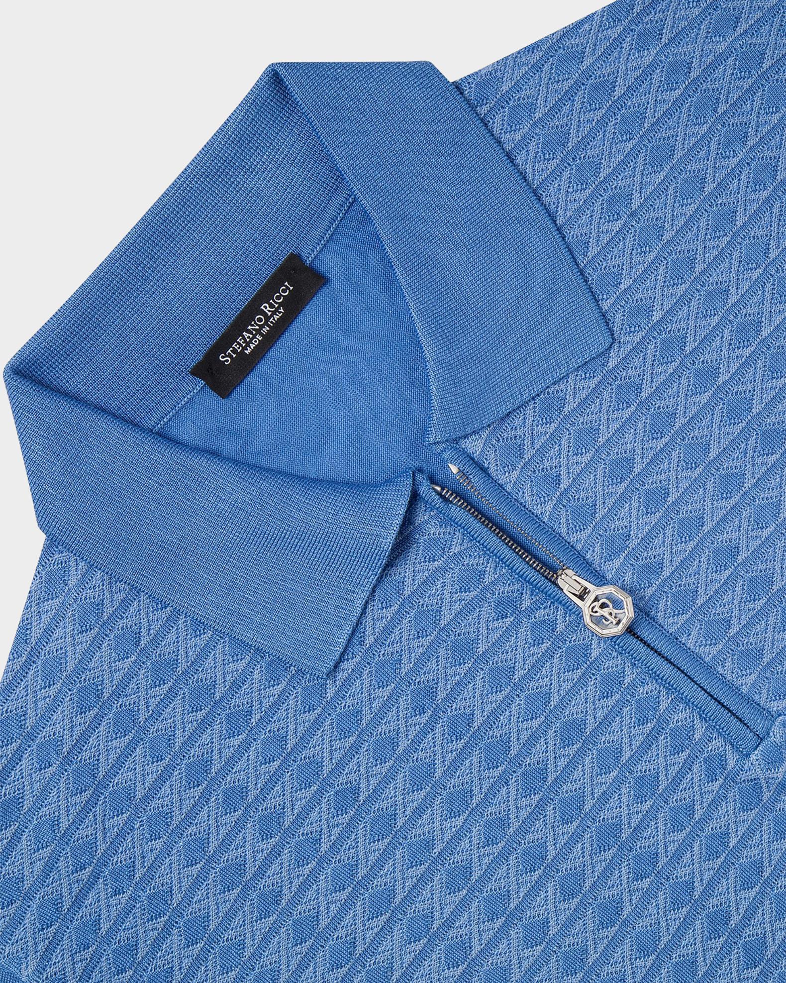Stefano Ricci Men's Geometric Knit Quarter-Zip Polo Shirt | Neiman