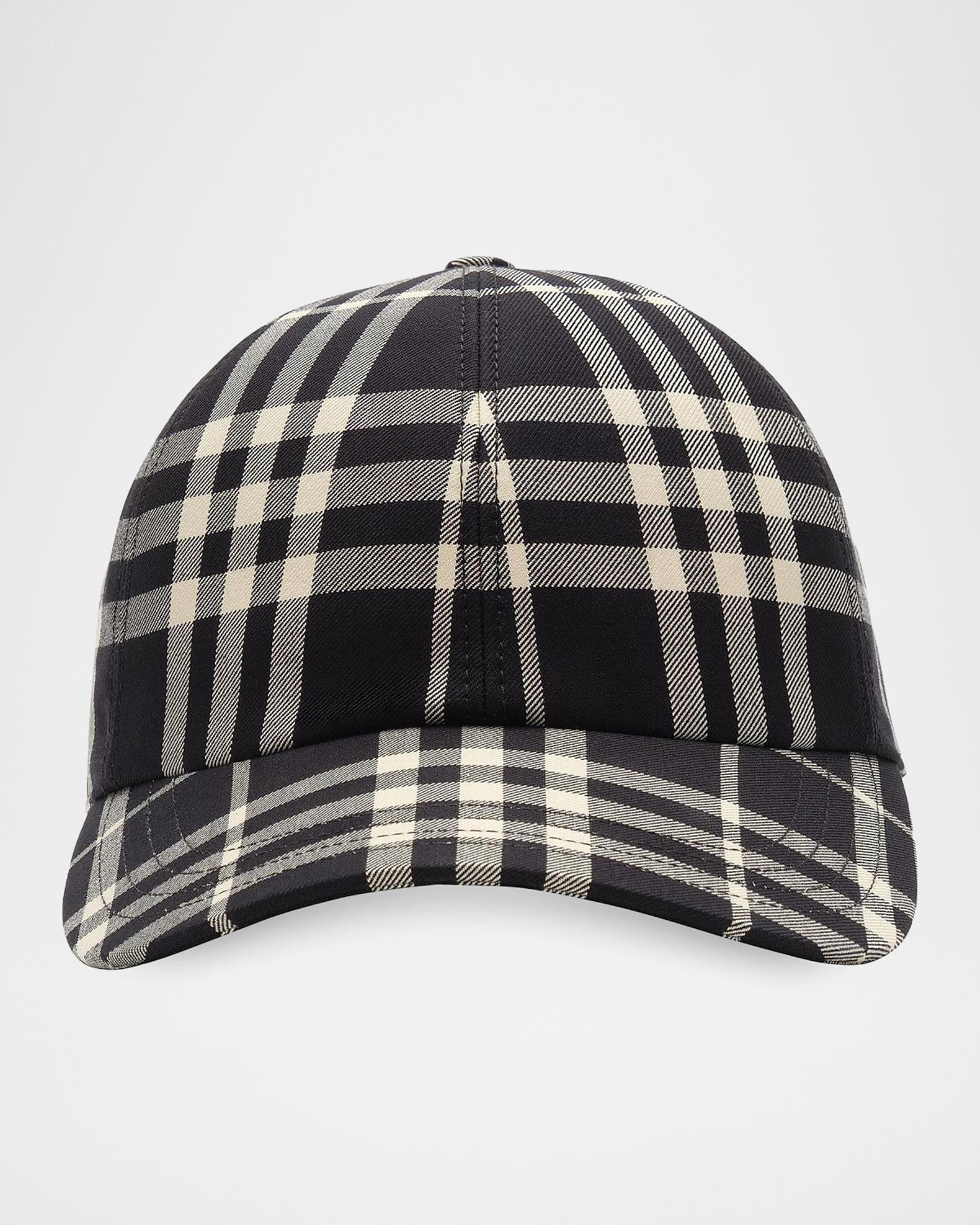 Burberry Men's Checked Cotton Baseball Cap | Neiman Marcus