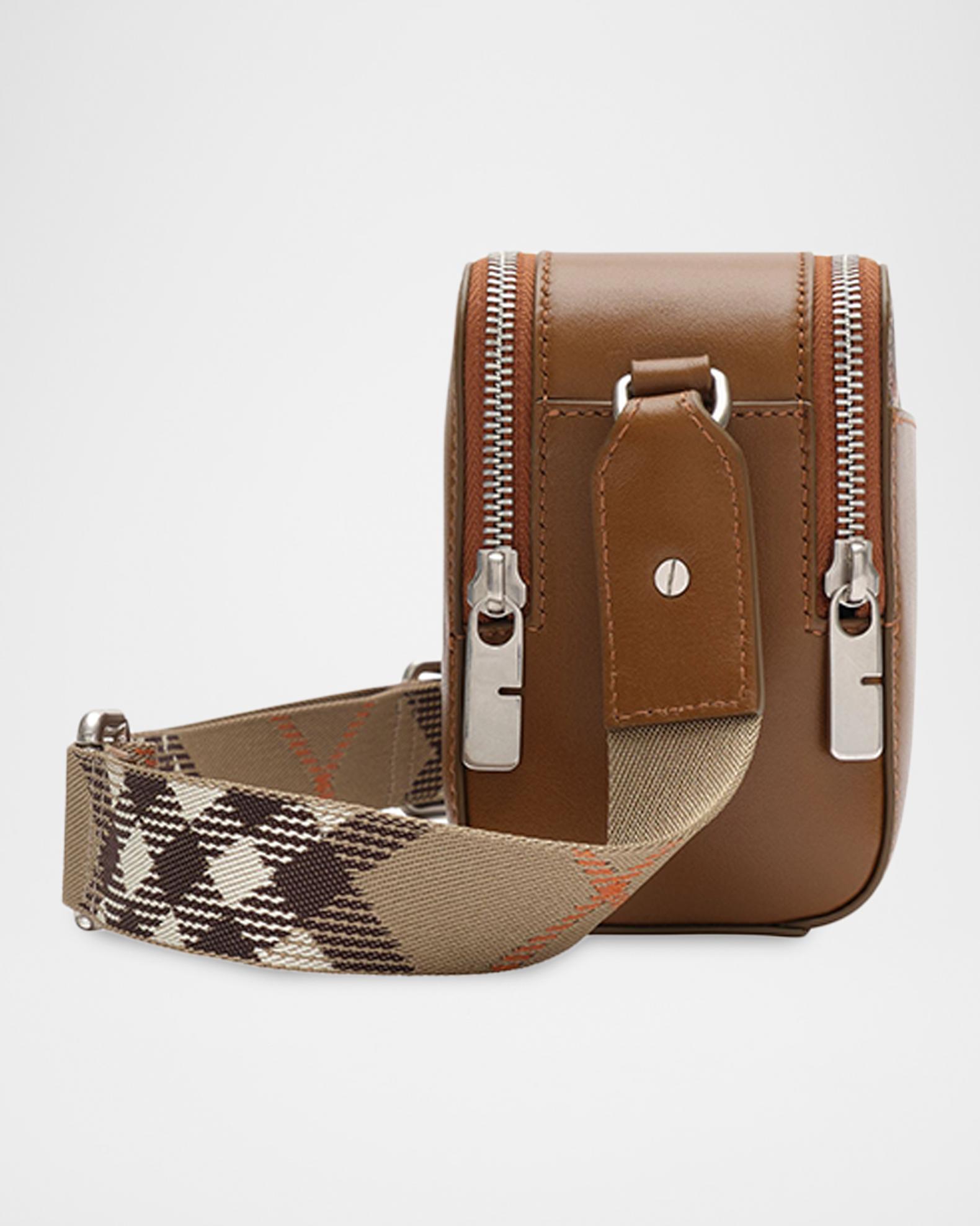 Burberry Men's Pop Check Mini Leather Case Crossbody Bag | Neiman