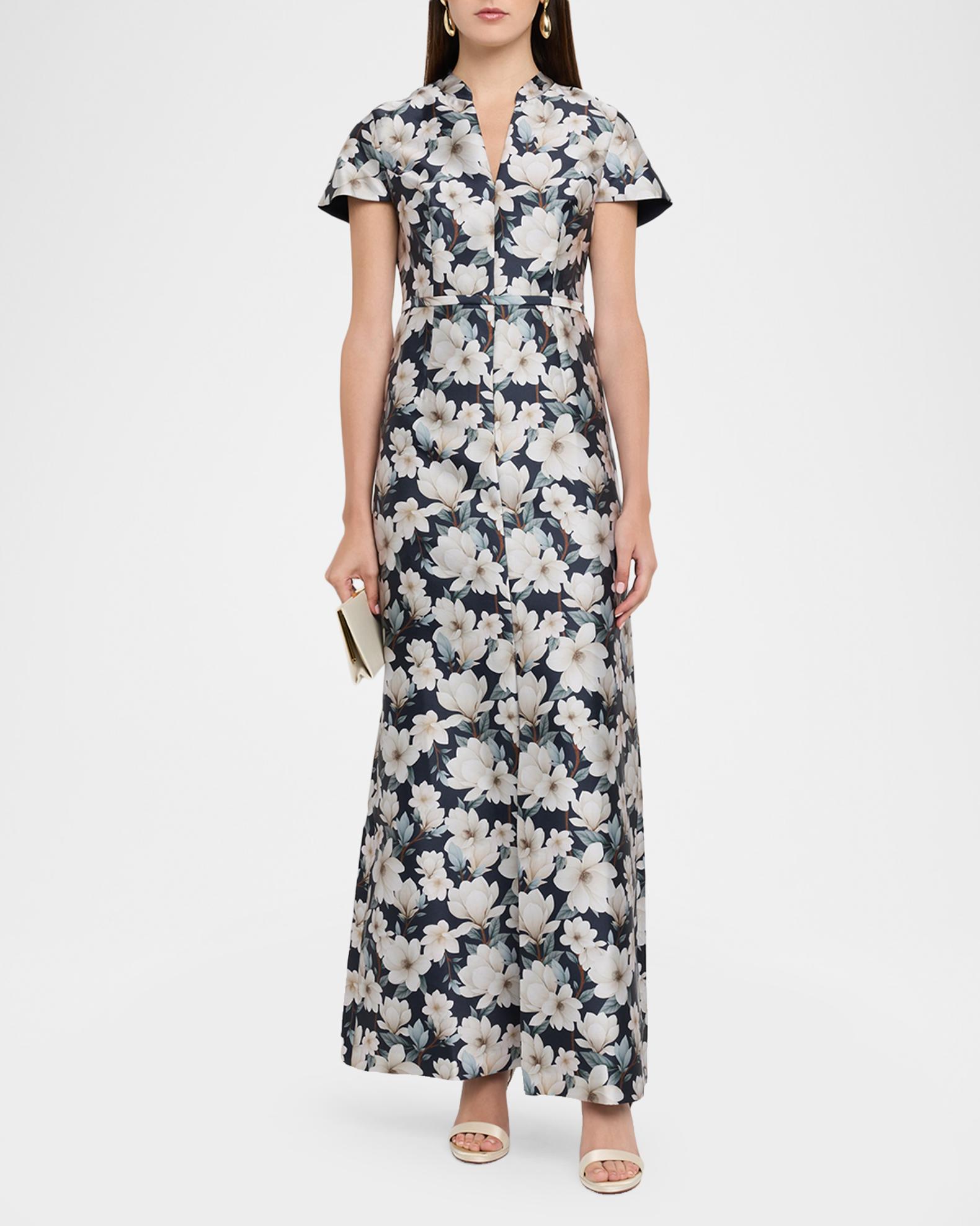 SACHIN BABI Charlotte Floral-Print Mikado Gown | Neiman Marcus