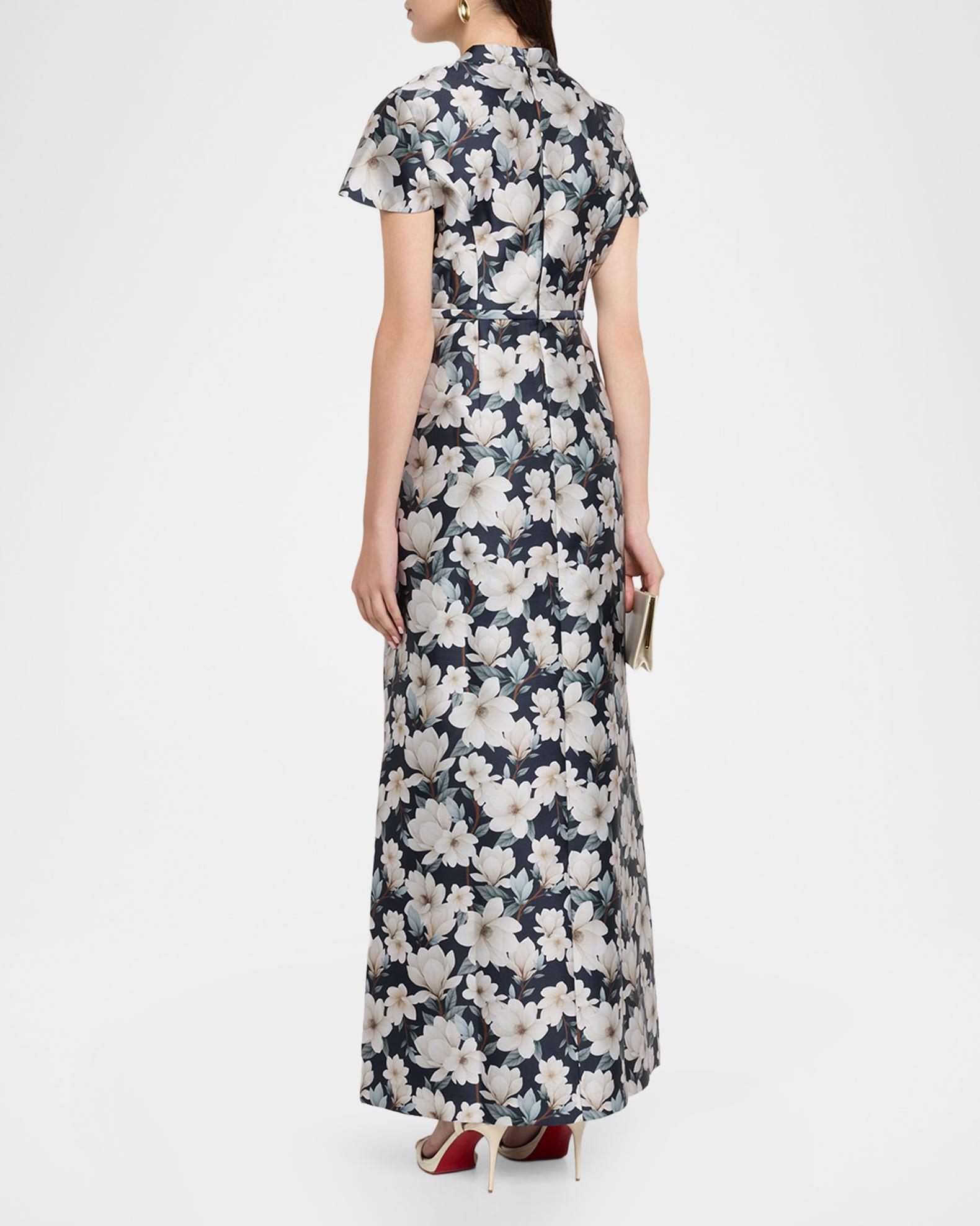 SACHIN BABI Charlotte Floral-Print Mikado Gown | Neiman Marcus