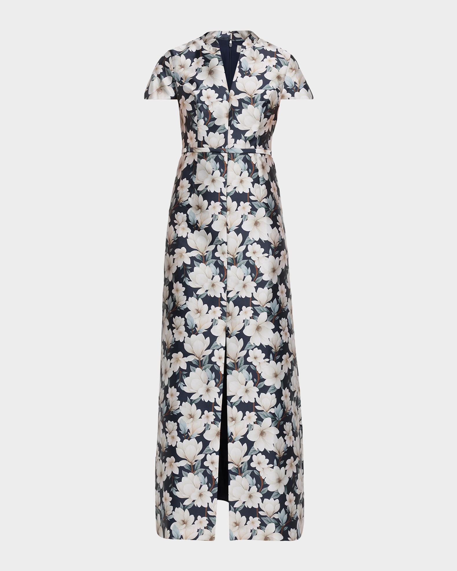 SACHIN BABI Charlotte Floral-Print Mikado Gown | Neiman Marcus