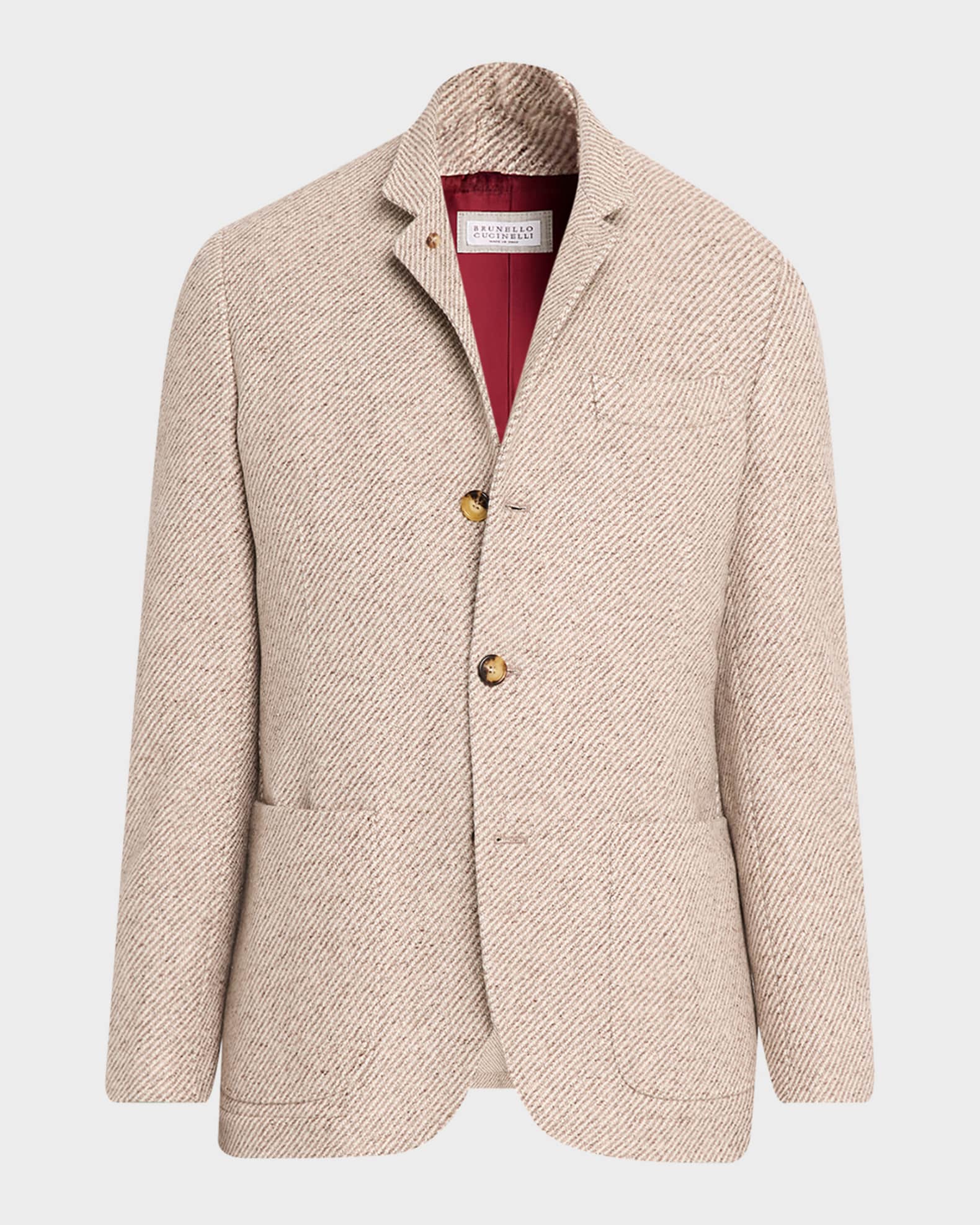 Brunello Cucinelli Men's Cashmere and Silk Diagonal Stripe Sport