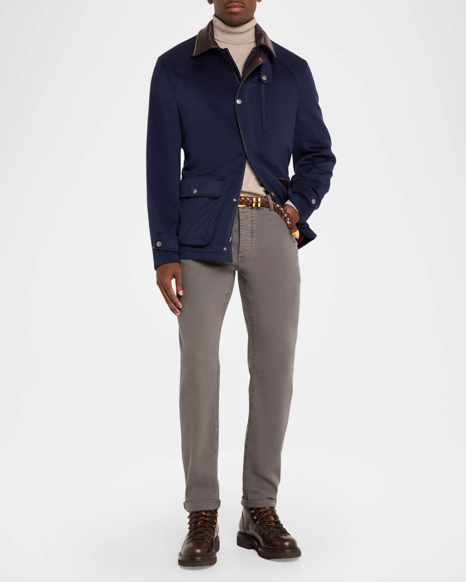 Brunello Cucinelli Men's Dyed Denim Slim-Straight Leg Five-Pocket