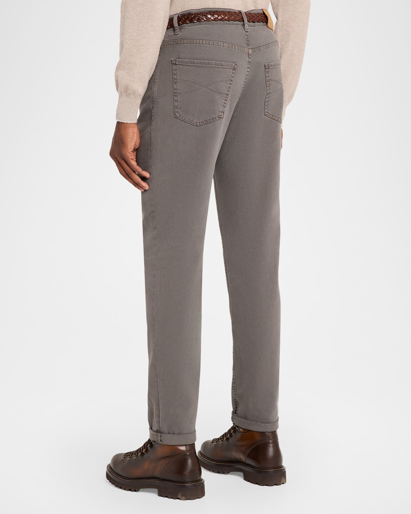 Brunello Cucinelli Men's Dyed Denim Slim-Straight Leg Five-Pocket