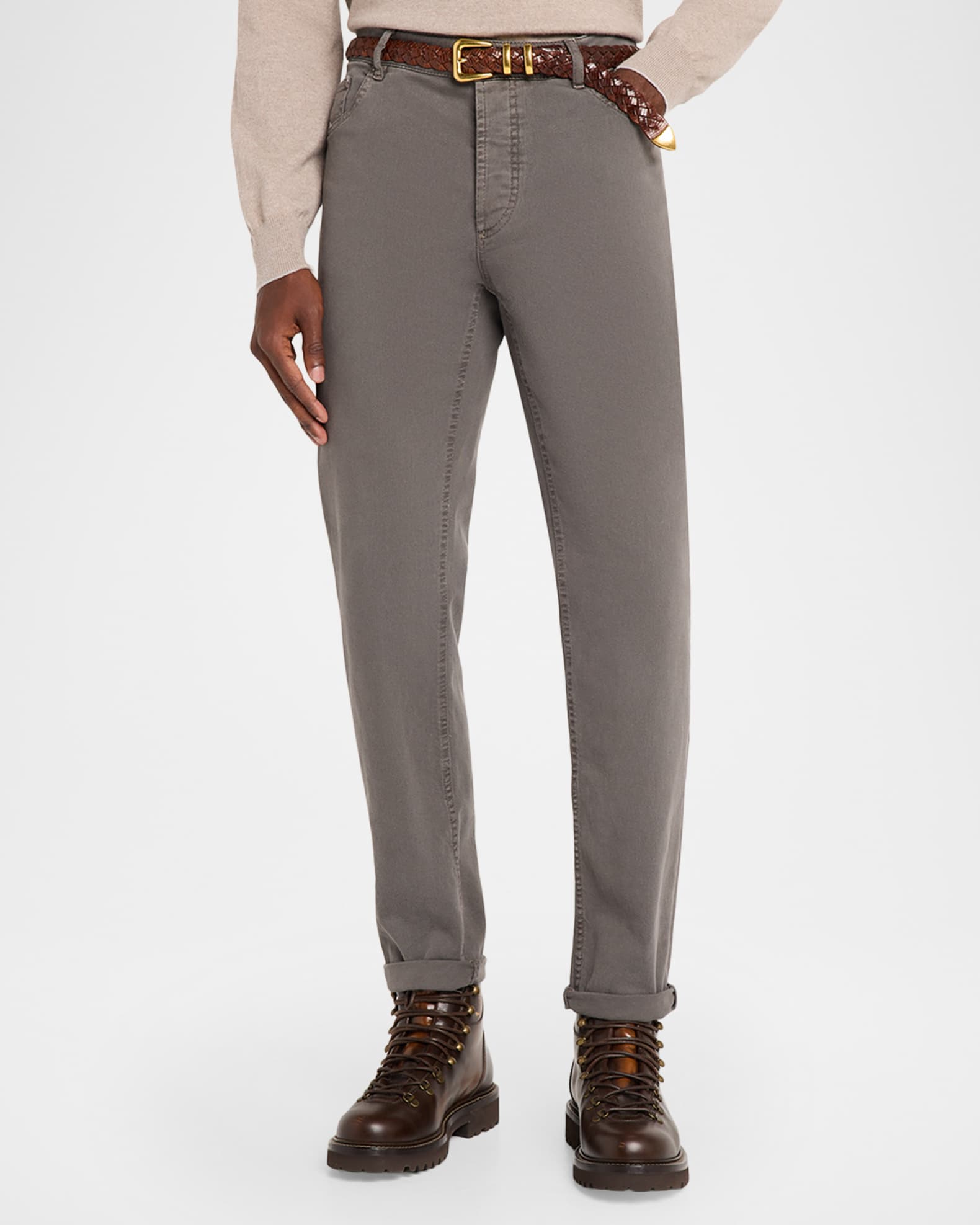 Brunello Cucinelli Men's Dyed Denim Slim-Straight Leg Five-Pocket