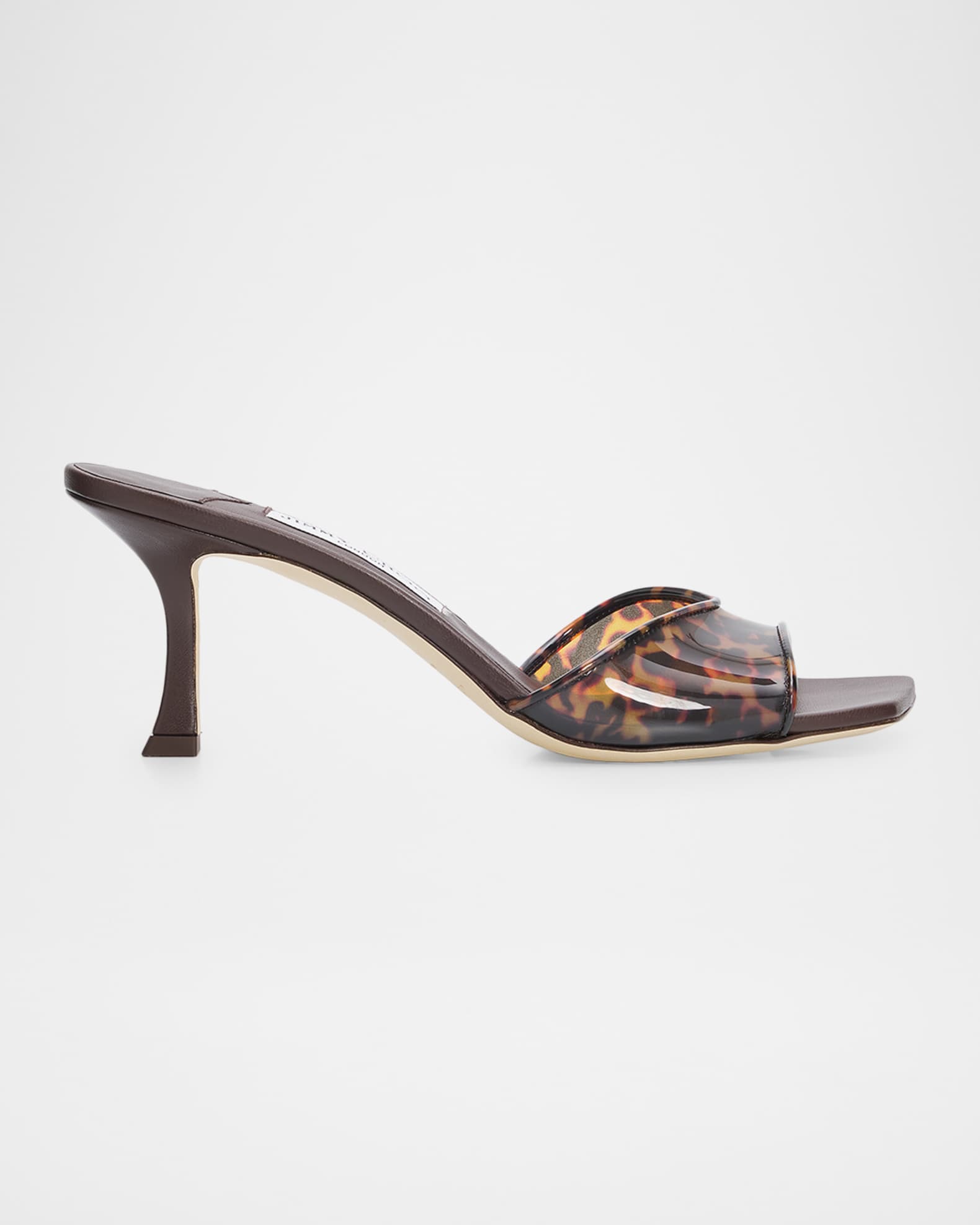 Jimmy Choo Skye 70 mm Tortoiseshell TPU Sandals | Neiman Marcus
