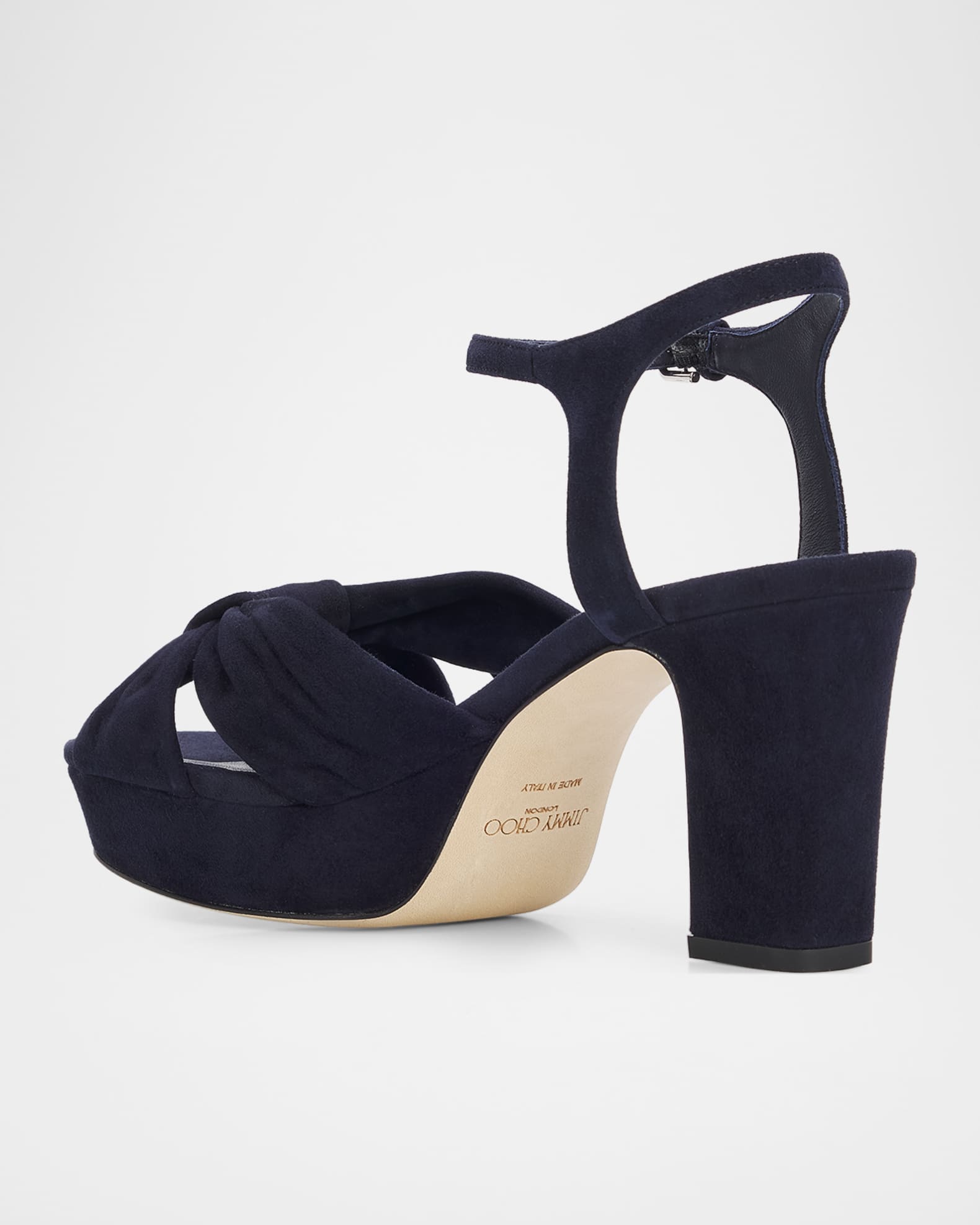 Jimmy Choo Heloise 80mm Suede Platform Sandals | Neiman Marcus