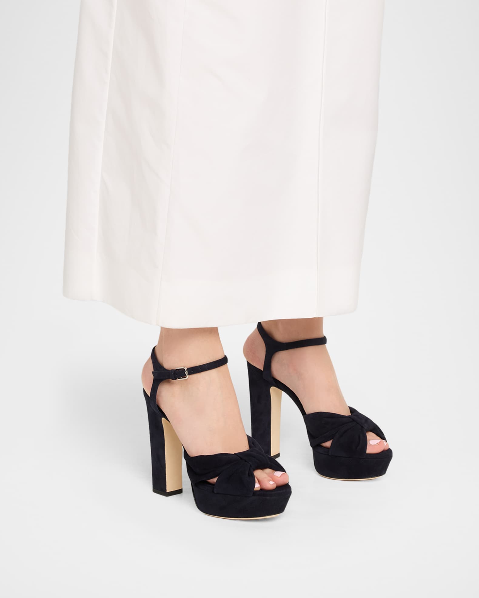 Jimmy Choo Heloise 120mm Suede Platform Sandals | Neiman Marcus