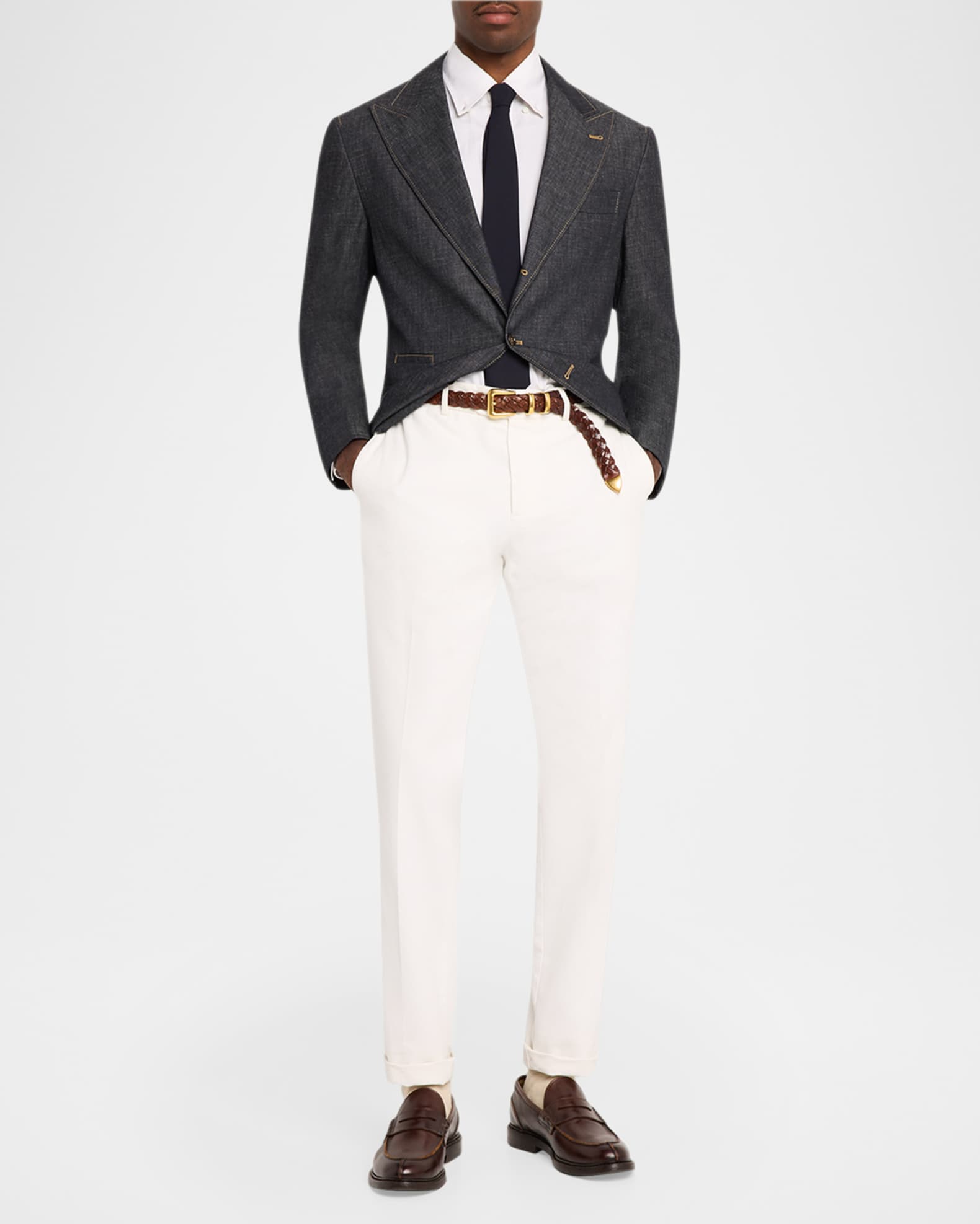 Brunello Cucinelli Men's Denim Single-Breasted Sport Coat | Neiman