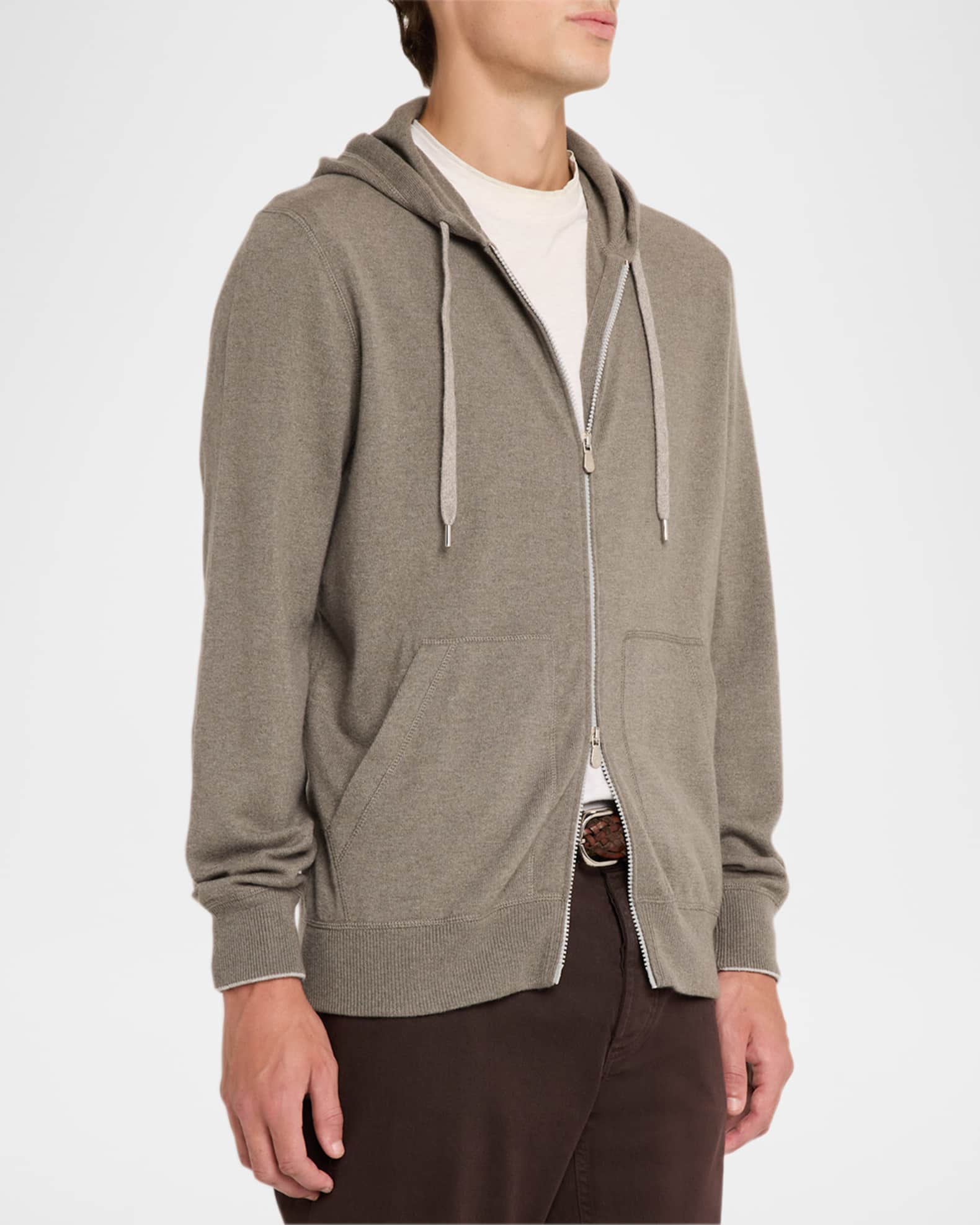 Men's Cashmere Knit Full-Zip Hoodie | Neiman Marcus