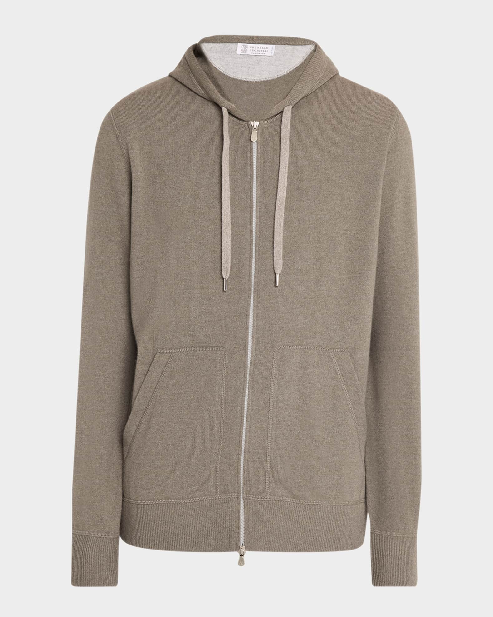 Men's Cashmere Knit Full-Zip Hoodie | Neiman Marcus