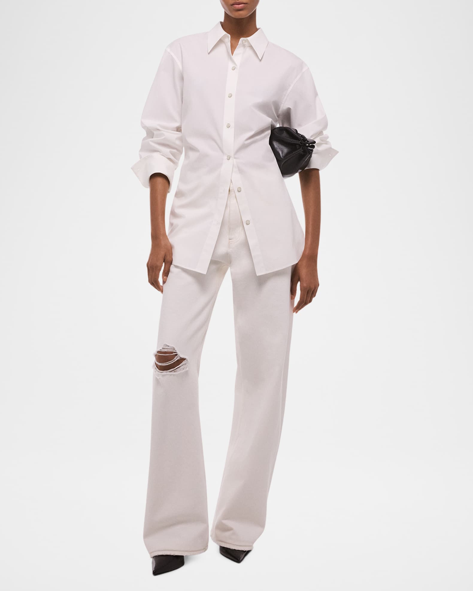 helmut lang dress shirt Helmut Lang 1998 Vintage Twill Classic Button-Down Shirt with HL Logo   ENDYMA