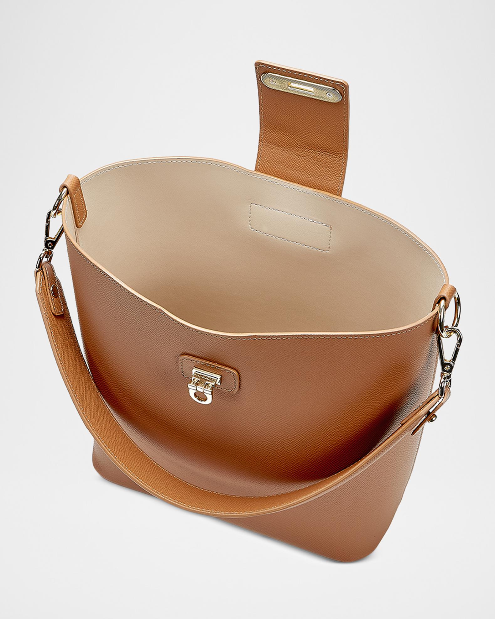 Gigi New York Isabel French Calfskin Leather Bucket Bag | Neiman Marcus