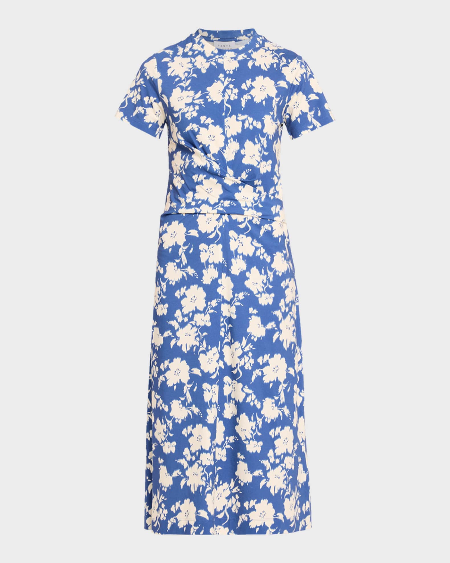 floral print t shirt dress Plus Size - Relaxed Tea Length Mesh T-Shirt Dress