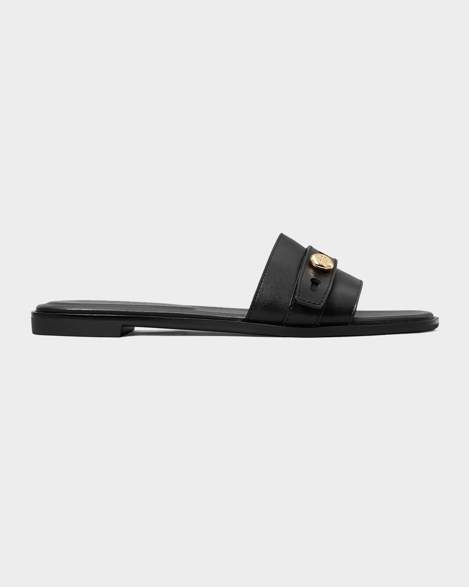 Romy Leather Slide Sandals | Neiman Marcus
