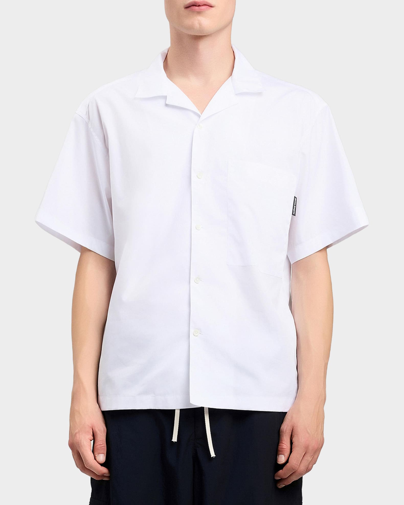 Palm Angels Men's Logo Camp-Collar Cotton Bowling Shirt | Neiman
