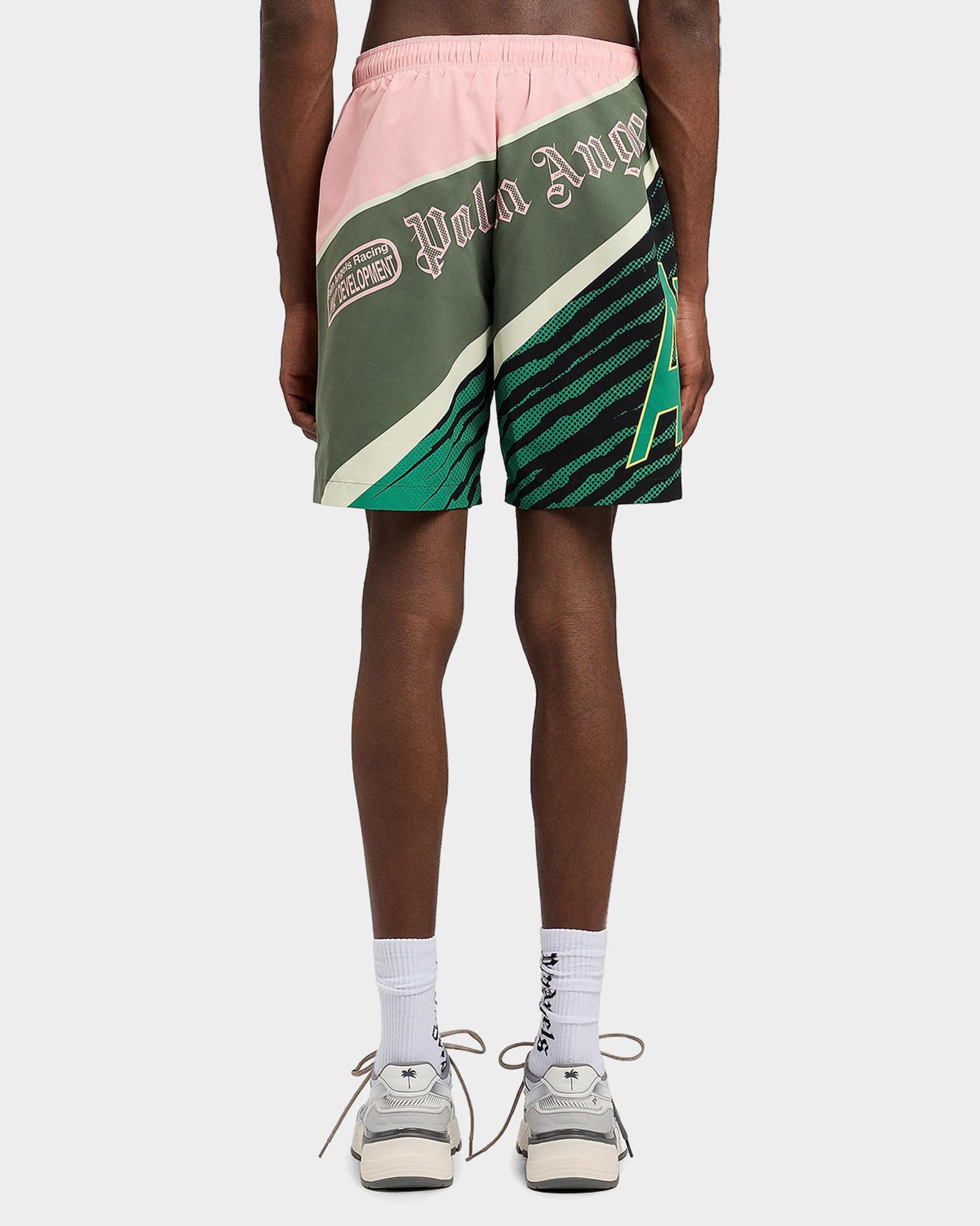 Palm Angels Men's Racing Logo Swim Trunks | Neiman Marcus