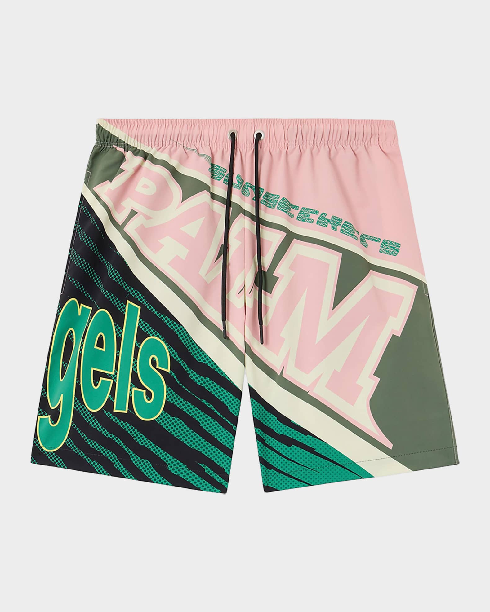 Palm Angels Men's Racing Logo Swim Trunks | Neiman Marcus