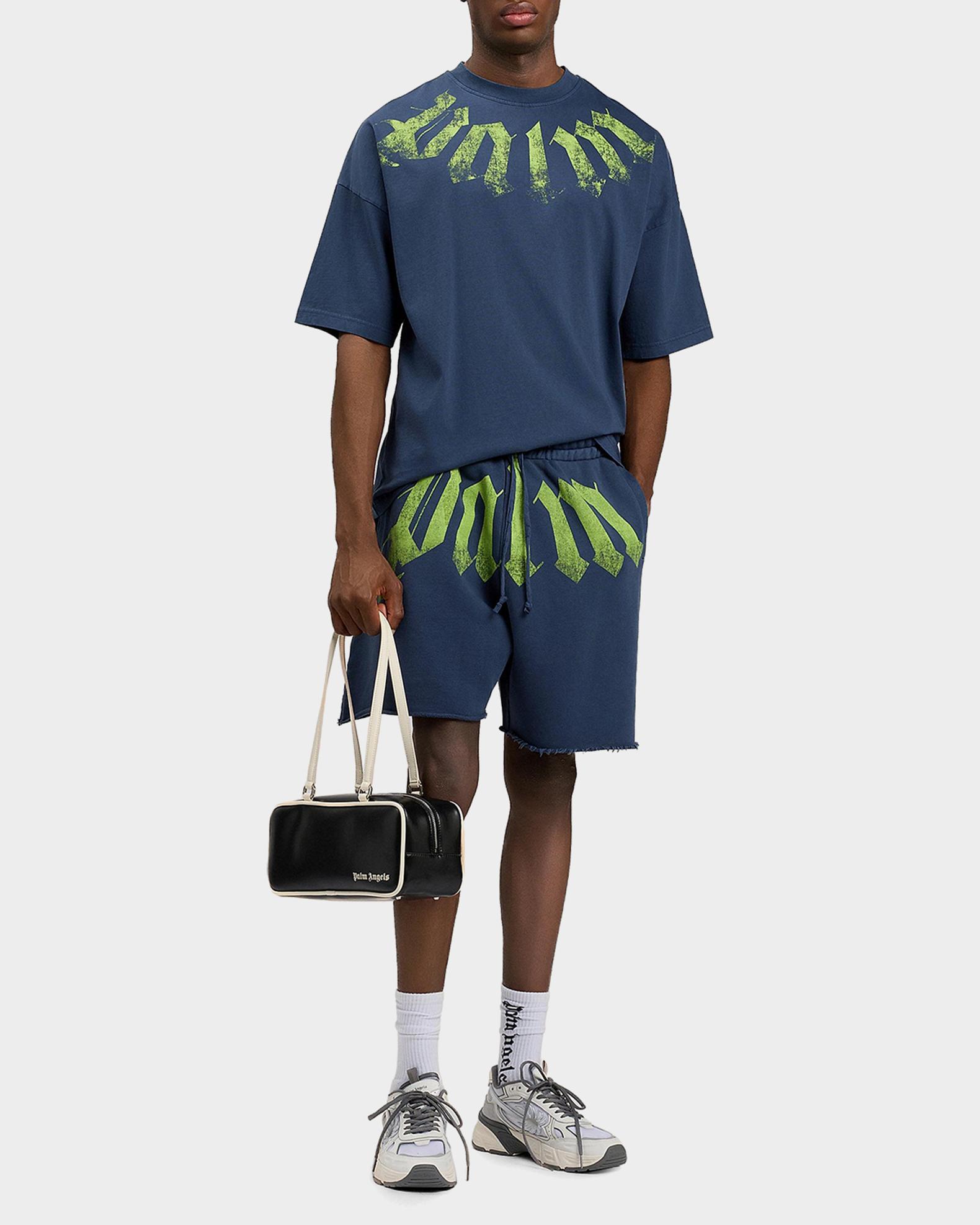 Palm Angels Men's Big Waist Logo Cotton Drawstring Sweatshorts