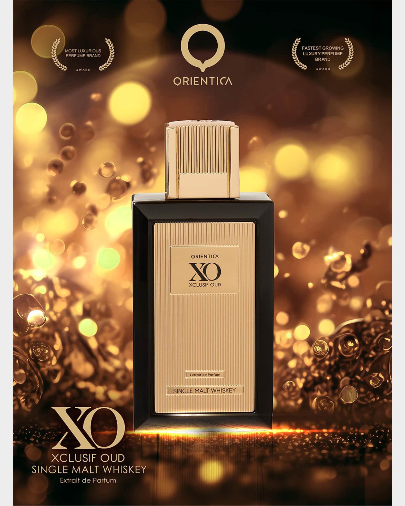 Orientica Parfums XO Xclusif Oud Single Malt Whiskey, 4 oz