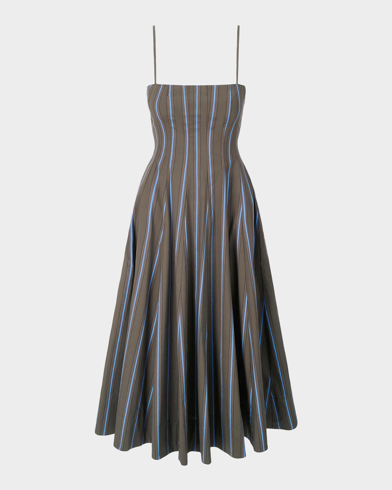 STAUD, Wylie Dress in Huntington Stripe, Size 8