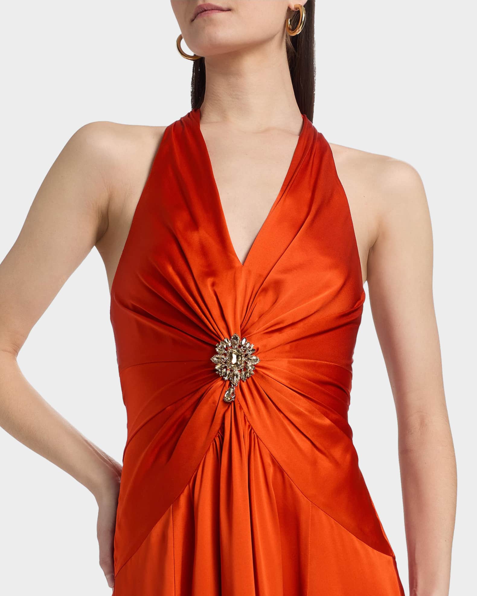 halter wedding dresses with color Juliette Halter Satin Wedding Dress | Made-To-Order main image 0