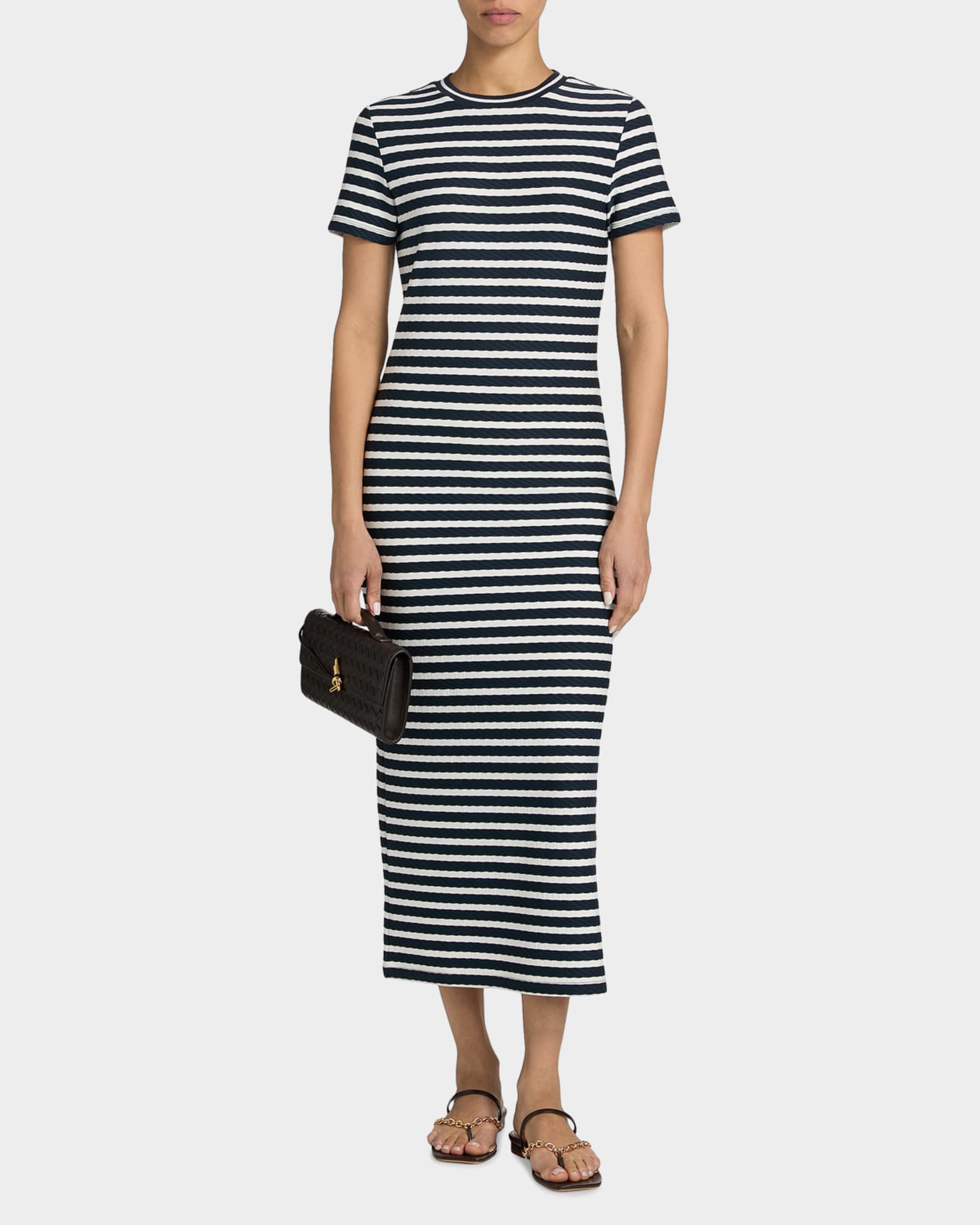 Ramy Brook Skye Striped T-Shirt Midi-Dress | Neiman Marcus