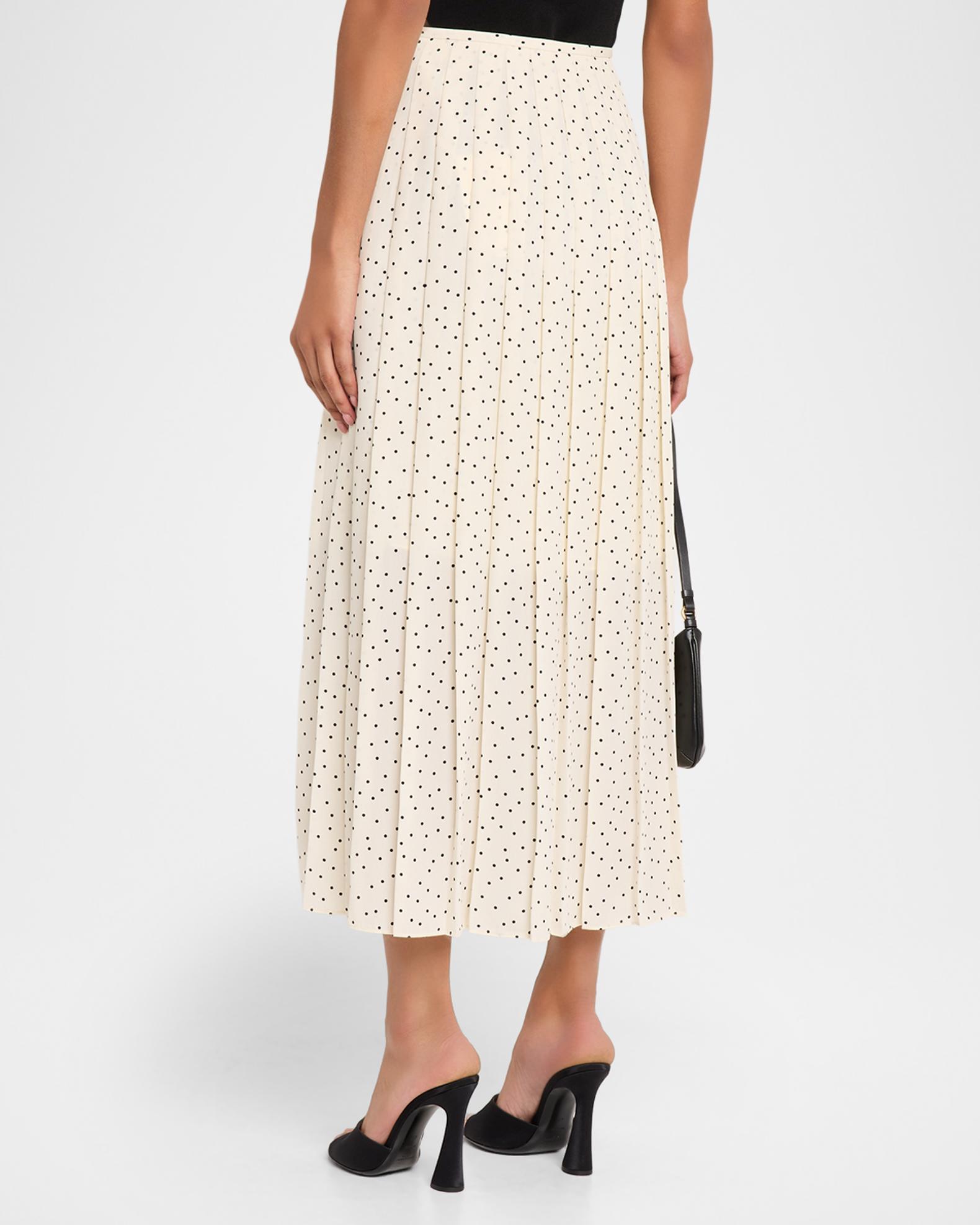 Theory Pleated Polka Dot Wrap Skirt | Neiman Marcus